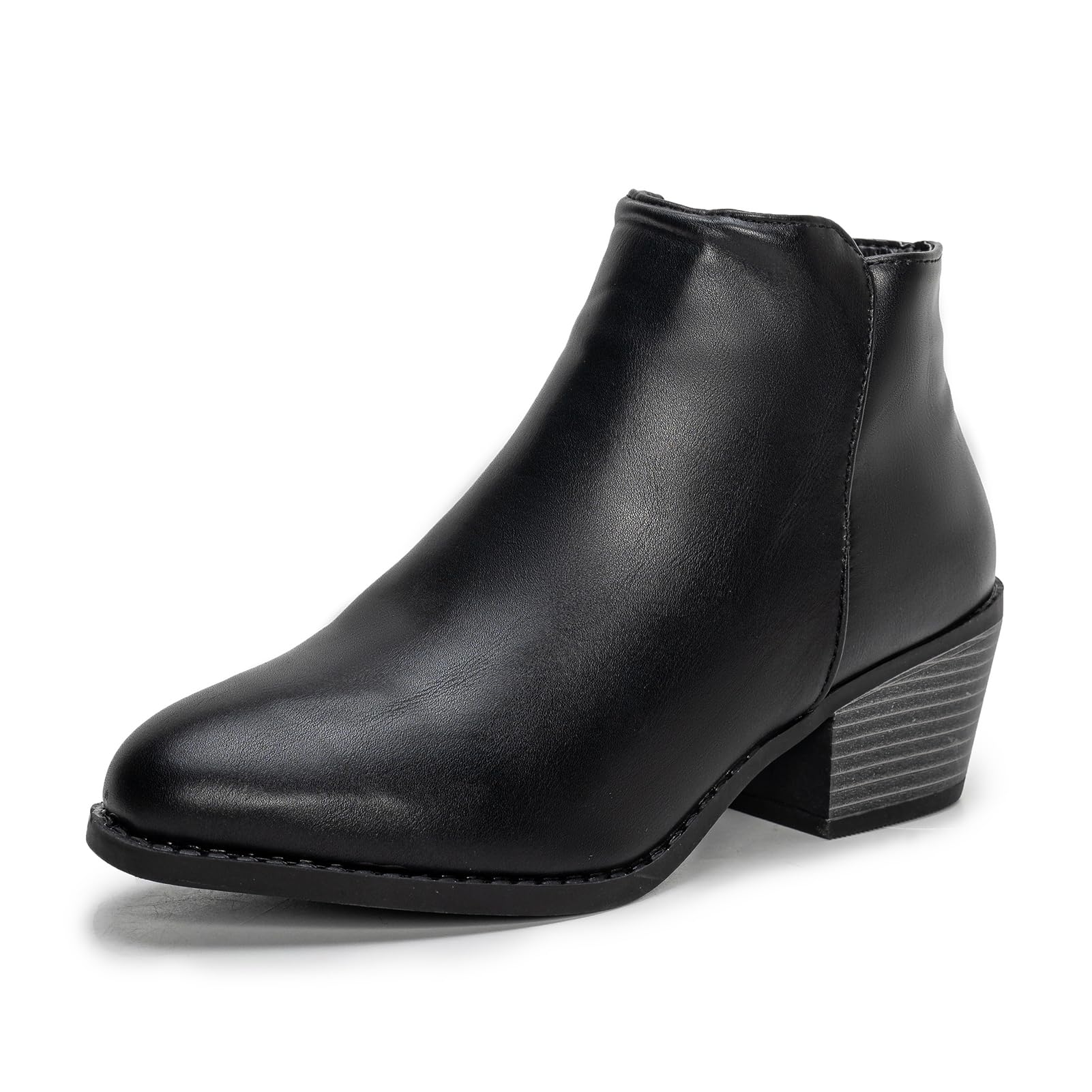 Women's Low Heel Ankle Boots - Pu Black UK 8-image-2f099933-6cc0-44c9-a1c8-dc8620e0f2ba-99731