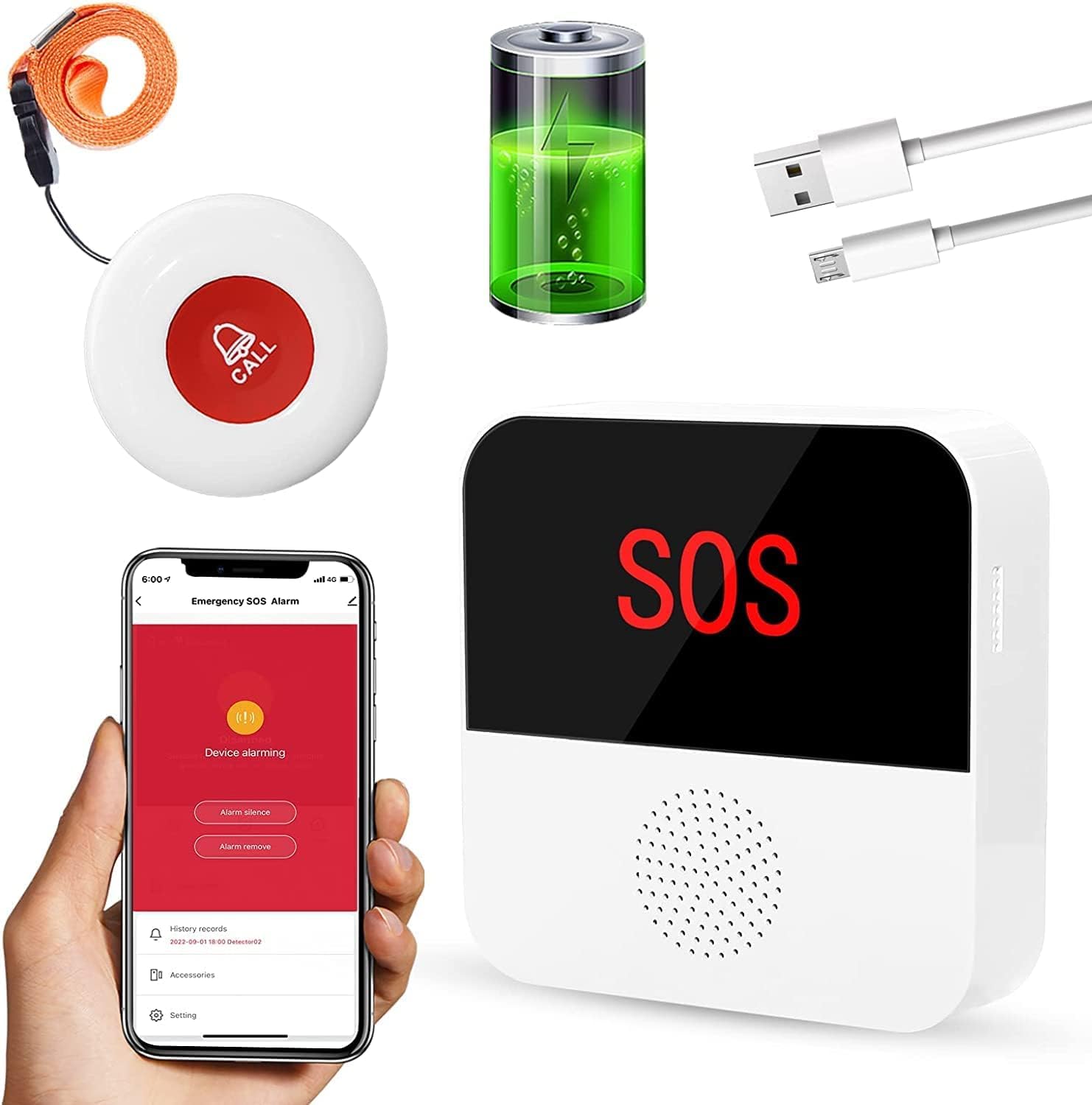 Smart WiFi Caregiver Pager - White TY06-image-2adc50ba-e071-4da5-9610-e26d761a52f6-107907