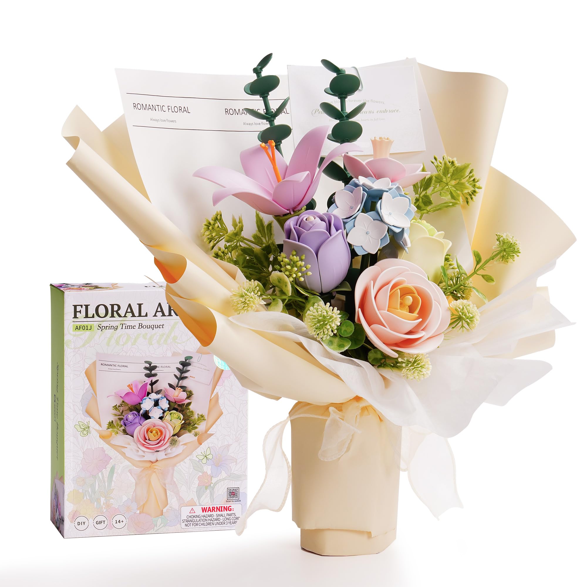 Rowood 3D Puzzle Flower Bouquet 6-In-1 DIY Craft Kit - Creative