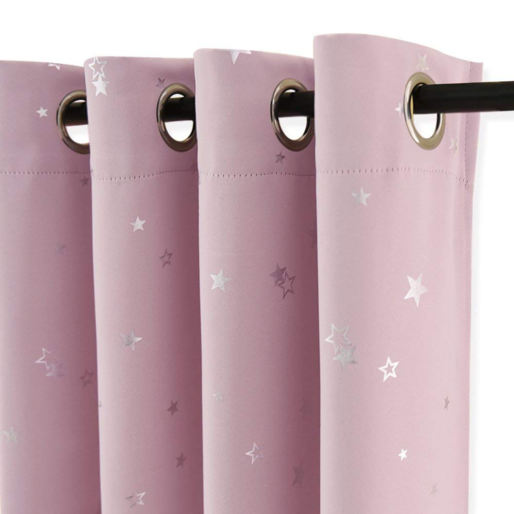 Kids Blackout Curtains Star Design - Light Pink 46x84-image-b3314504-e96a-42e6-ba6d-b844302b32c0-122503