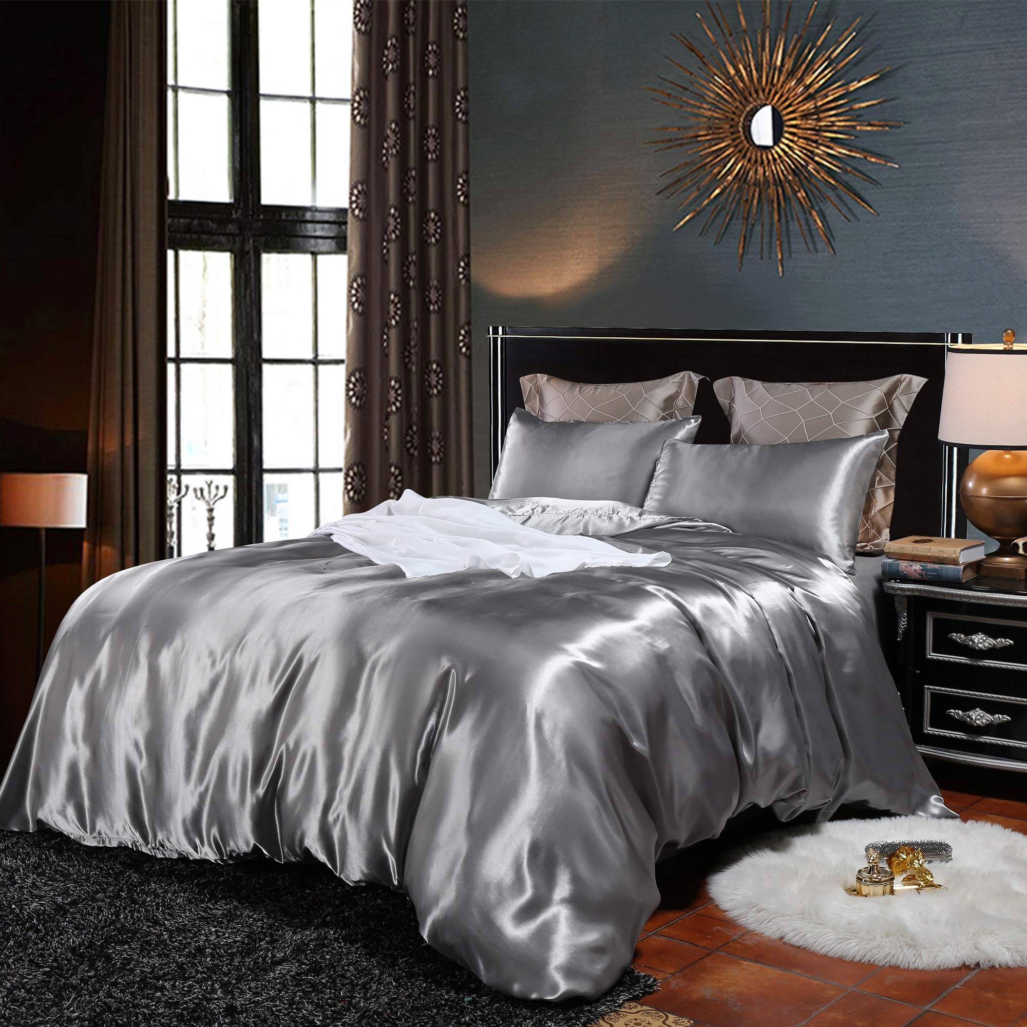 Loussiesd Hotel Grey Comforter Cover Single Silk Like Sexy Luxury-image-2dbcfda8-405d-4ad1-b317-447981c659f2-54209