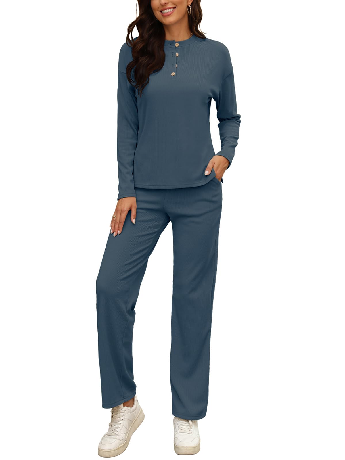 Women's Lounge Wear Set - Grey Blue XXL-image-88d88656-917e-4b0d-ad9b-5c75c7ce98db-93590