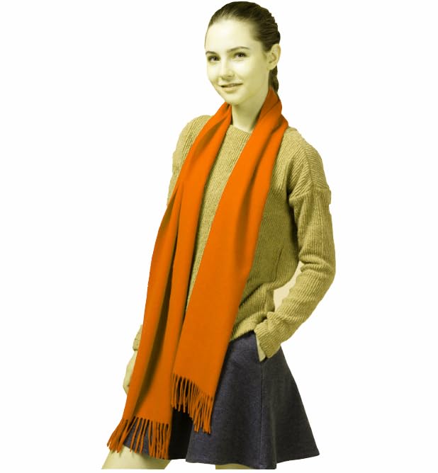 Wool Winter Scarf Soft Warm Wrap - Orange One Size-image-4e23a17f-2c4e-44c3-b474-e166d5516f4c-111522