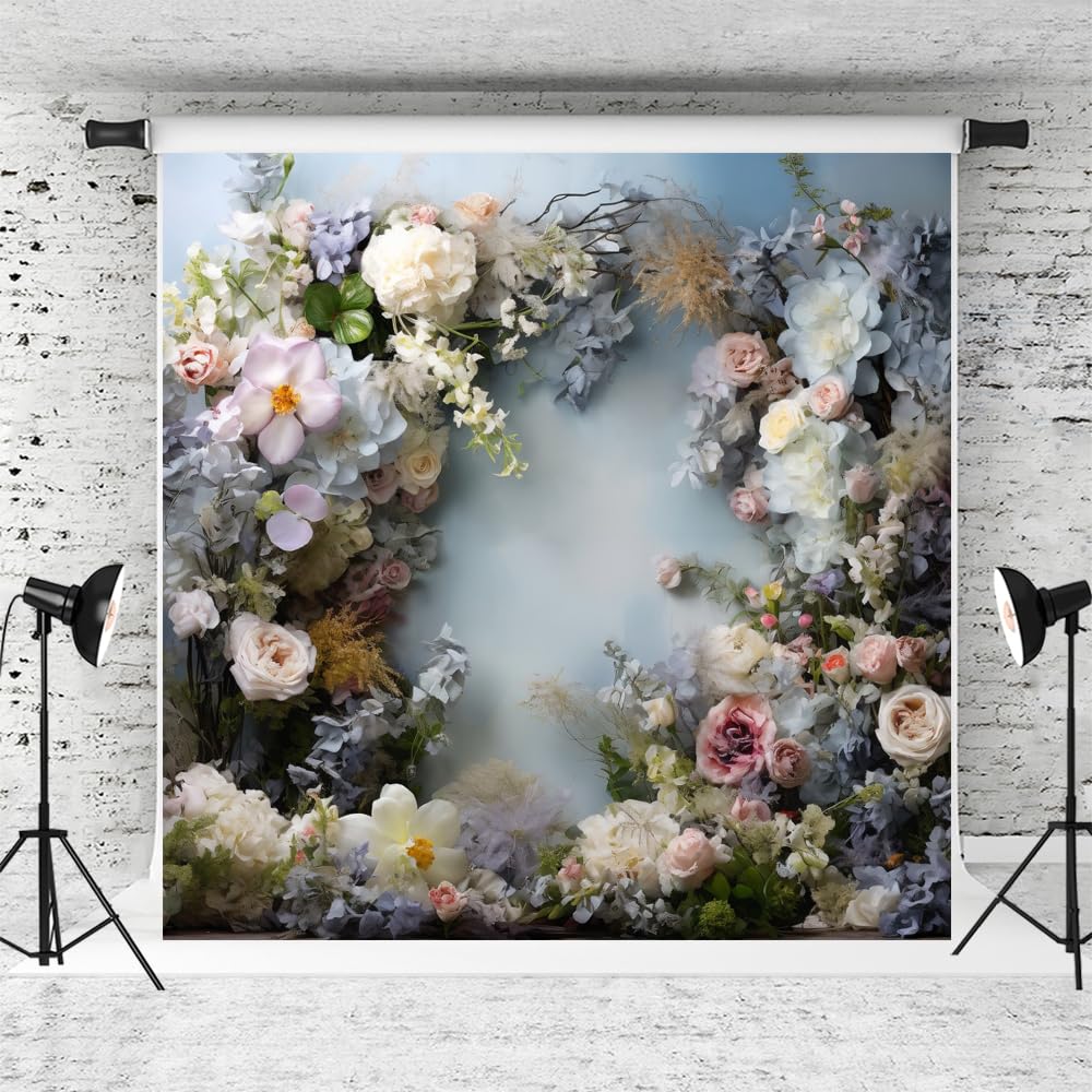 Blue Abstract Flower Backdrop - Blue 2.2x1.5m-image-b731a871-923e-4545-a577-42d087bf4c22-116681