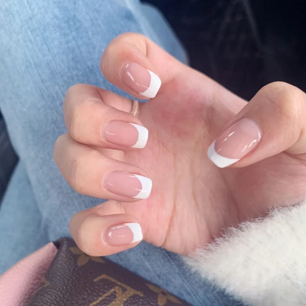 Coffin False Nails Ballerina Press on Nails Steelblue 24 (FrenchWhite)-image-cf4c001f-63c9-421a-b84d-272bdb6968eb-56837