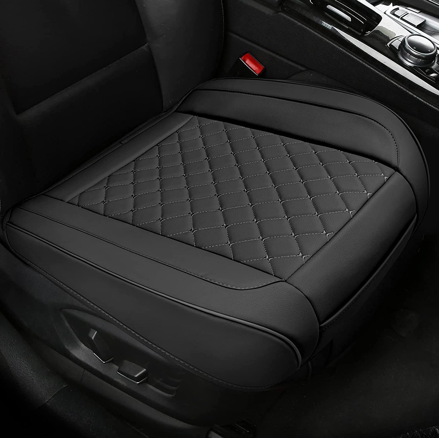 Red Car Armrest Cushion Cover - Universal PU Leather Console Protector Mat (32cm) 5 thumbnail image