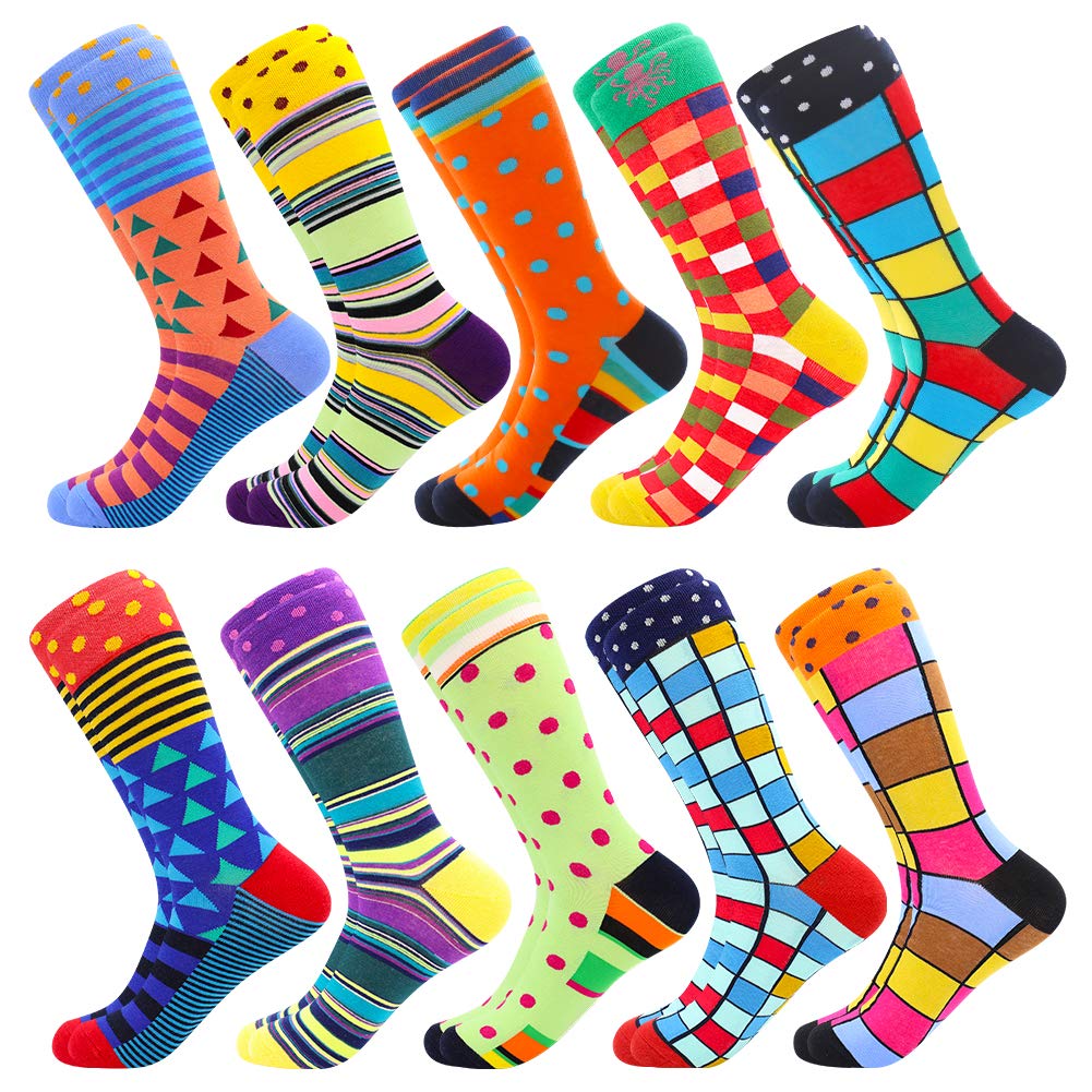 Men's Funky Cotton Dress Socks 10 Pairs - Pattern10 Size 6-11-image-04b4d30b-5e68-4cc3-85ba-737c87694ead-98294
