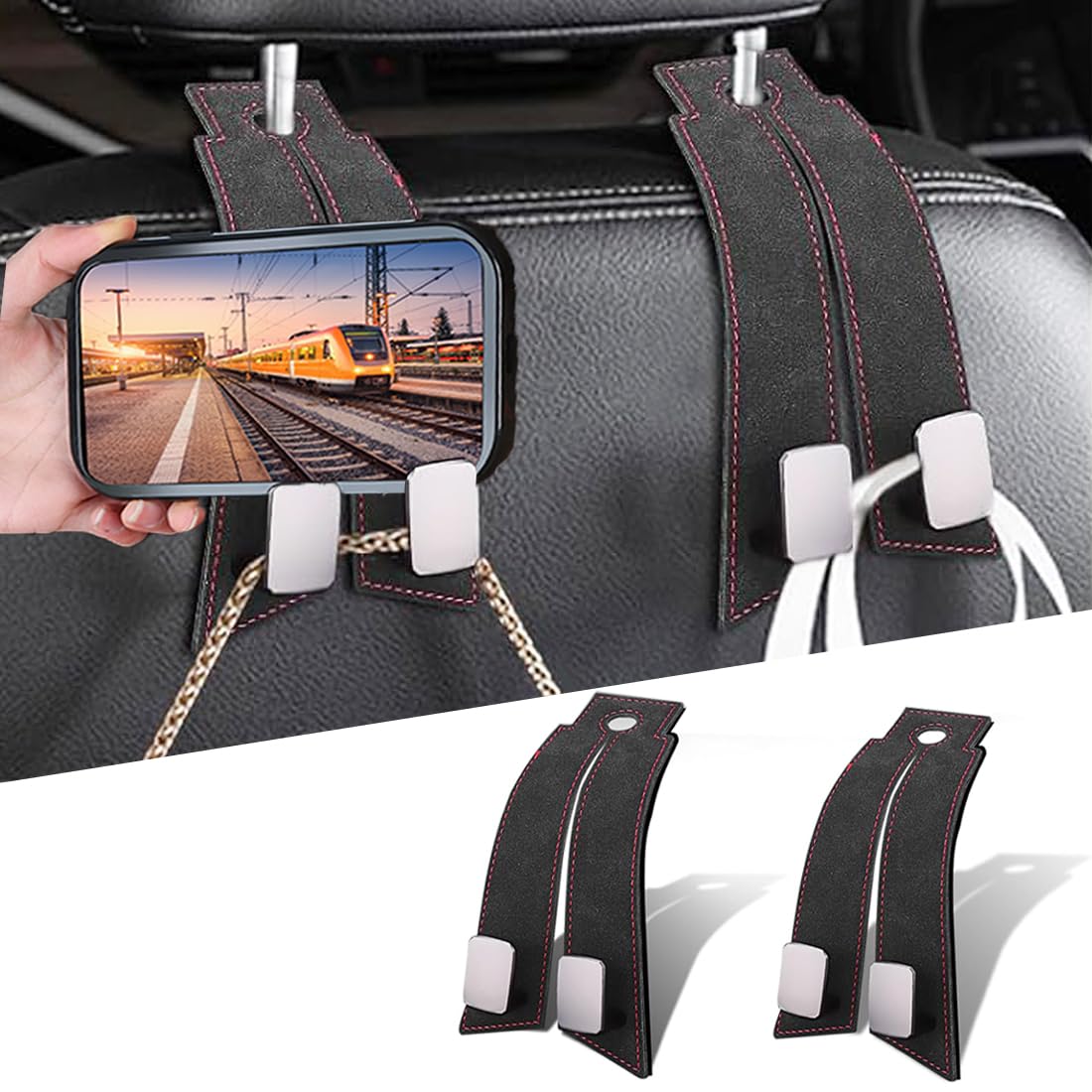 2 Pcs Black Car Seat Back Hooks - Organise Bags & Purses with Ease-image-e3e2ab52-fddf-4cc0-a097-0db835f131bb-63891