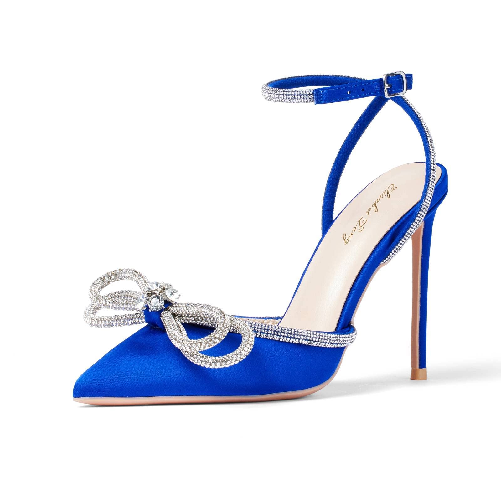Rhinestone Bow Stiletto Heels - Blue UK 4.5-image-956b6683-d398-4110-854f-4d2ee0be464a-87546