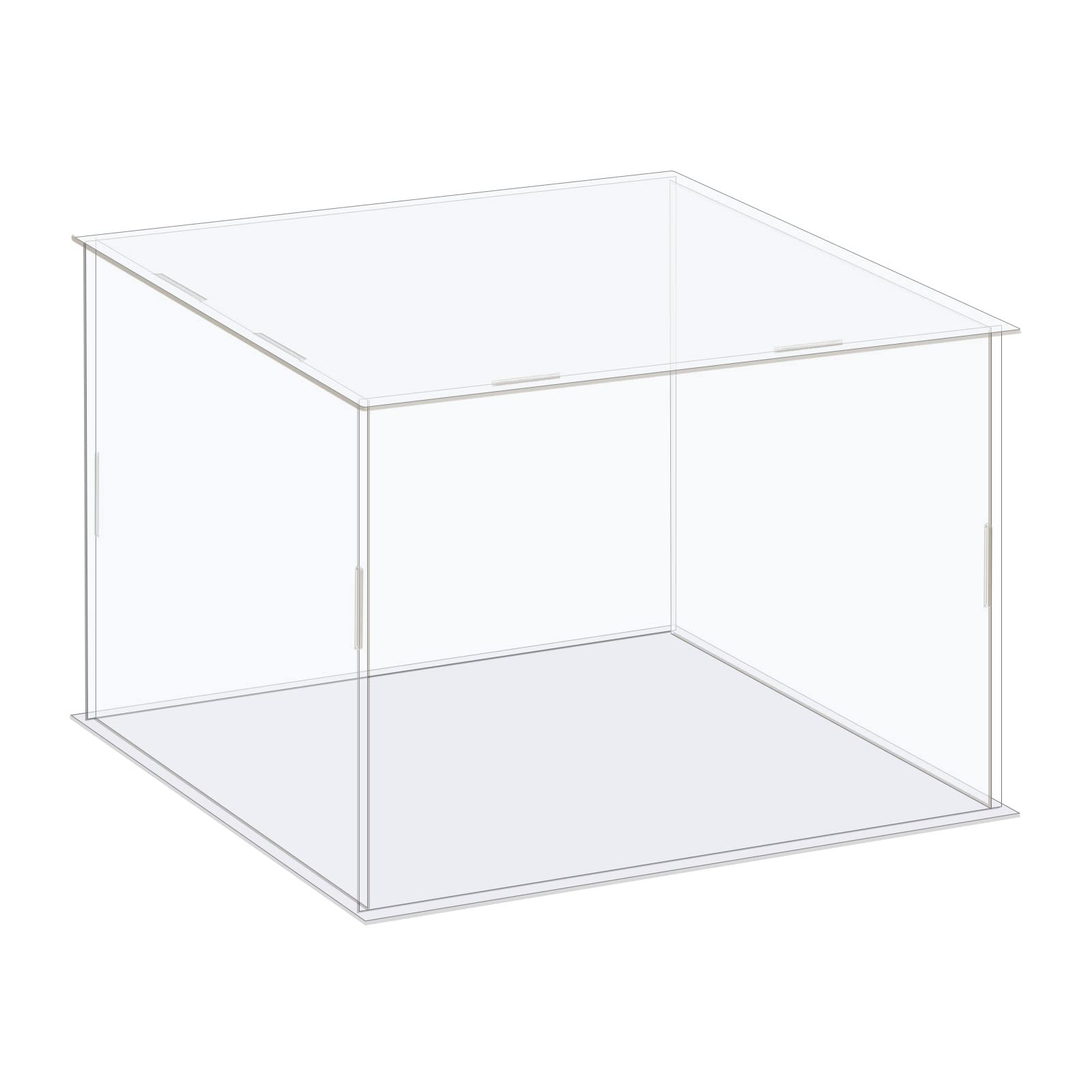 Clear Acrylic Display Case Box 21x21x16cm Dustproof Showcase for Collectibles