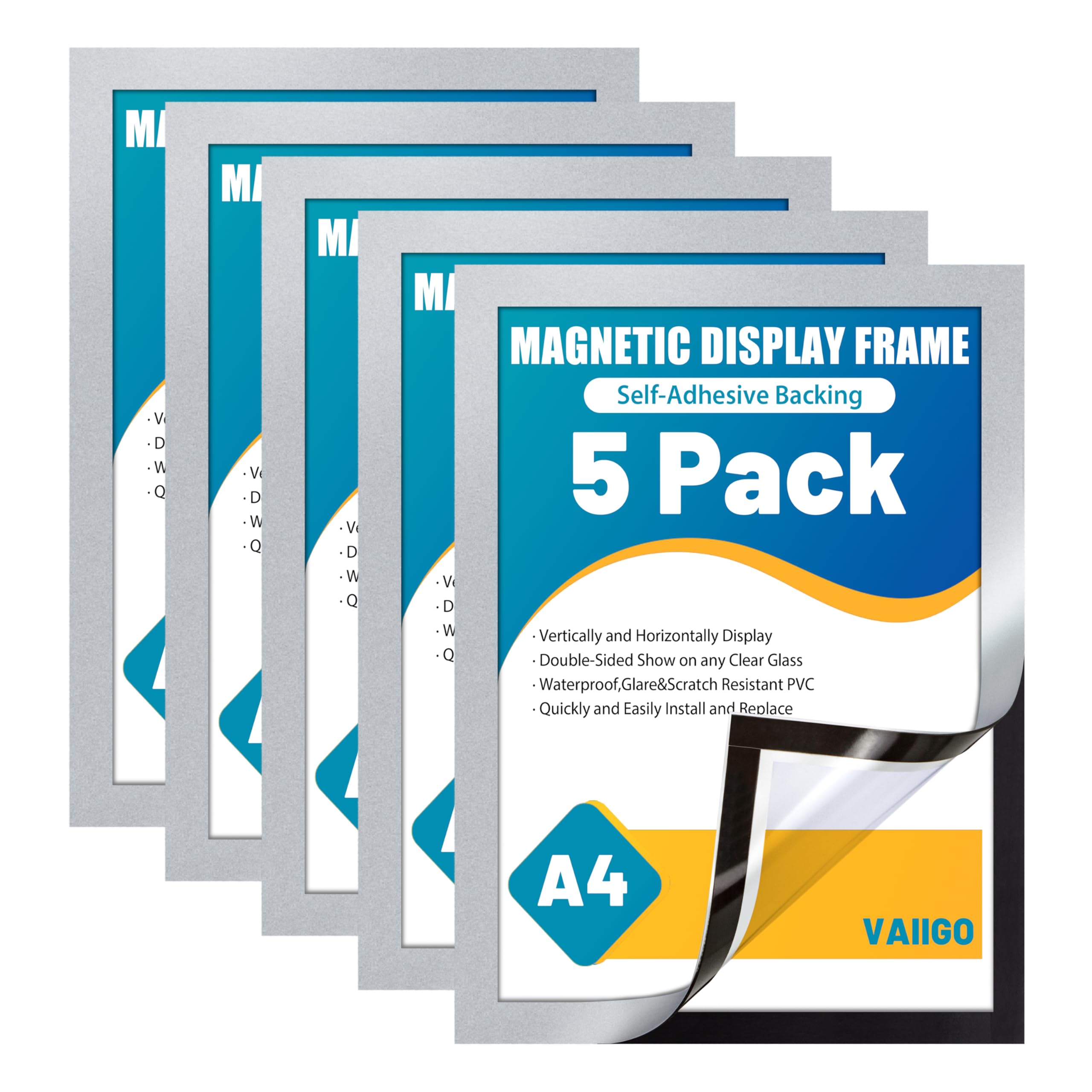 A4 Self Adhesive Magnetic Display Frame, Silver-image-cdde6508-2247-4367-b65d-10aa6b0075de-56764