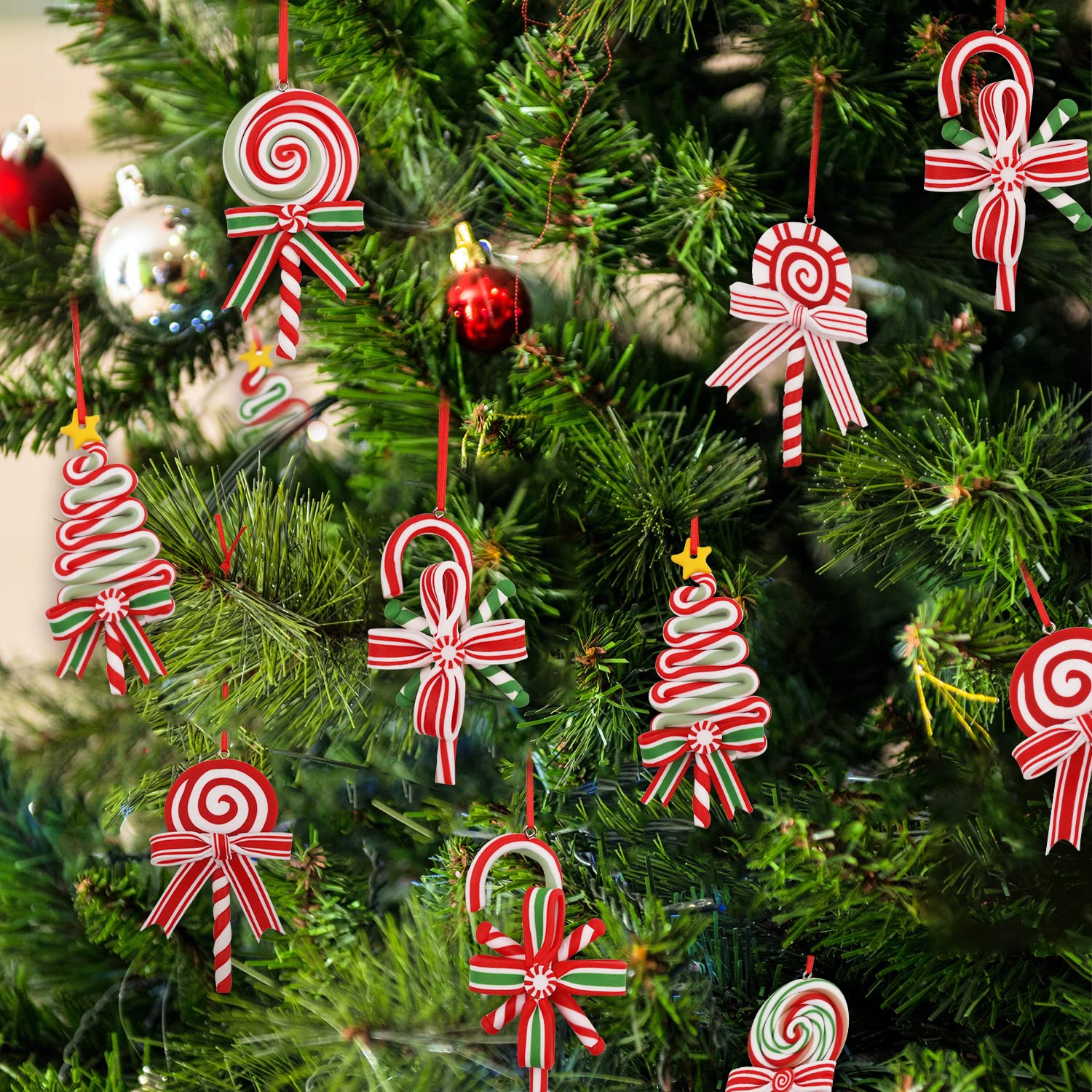 8pcs Christmas Candy Ornaments - Lollipop & Candy Cane Hanging Décor for Tree & Wreath-image-7a37b897-f25e-4a4f-9f41-4f2ea0985ef0-58743