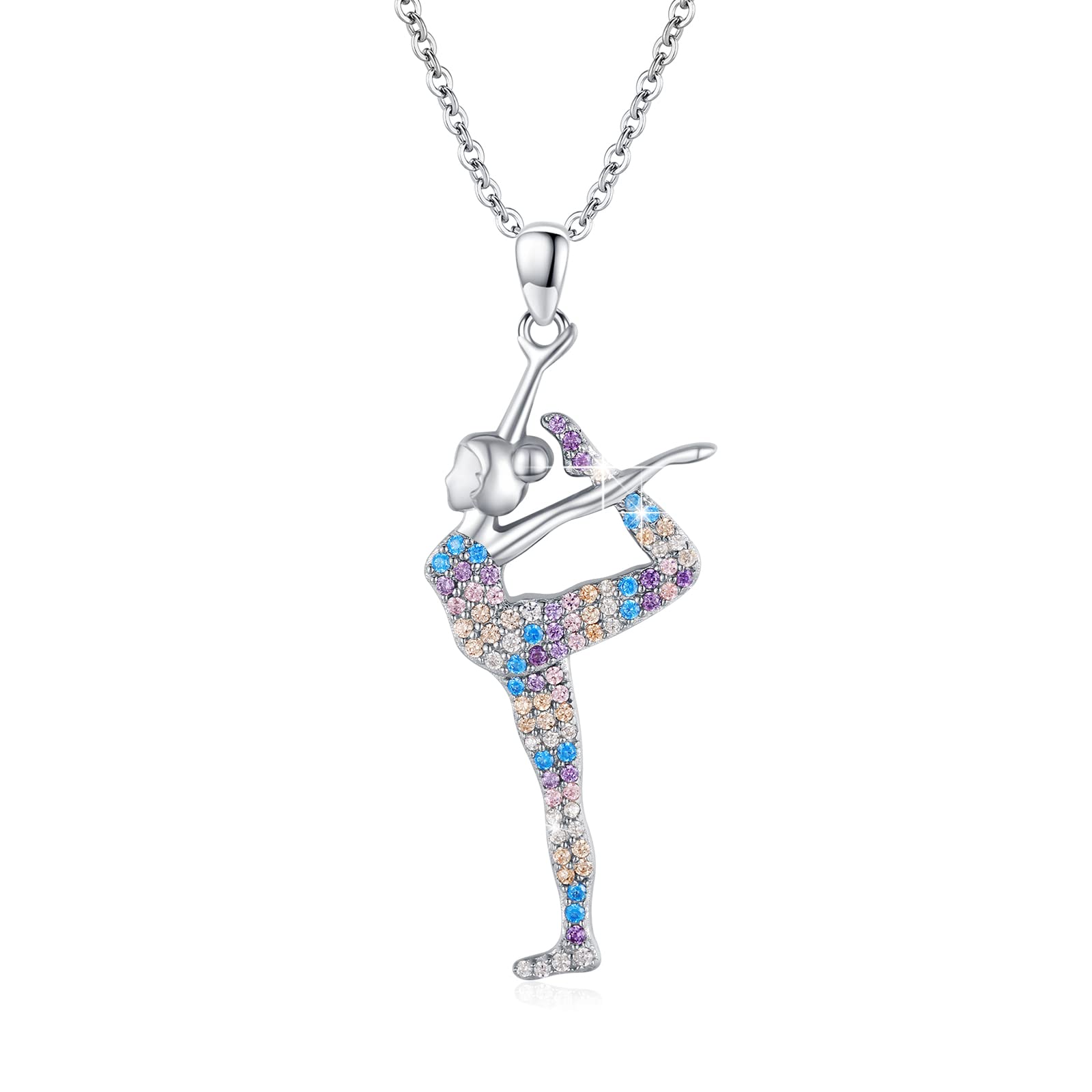 Sterling Silver Gymnast Necklace - Multicoloured-image-e5fdc7c4-eb00-4321-8362-7aa3cd1deccf-112807