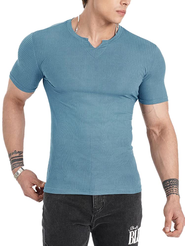 Men's Slim Fit Henley T-Shirt - Blue S-image-9b0d6558-79ec-49cb-b753-8ed5ca4c5148-114851