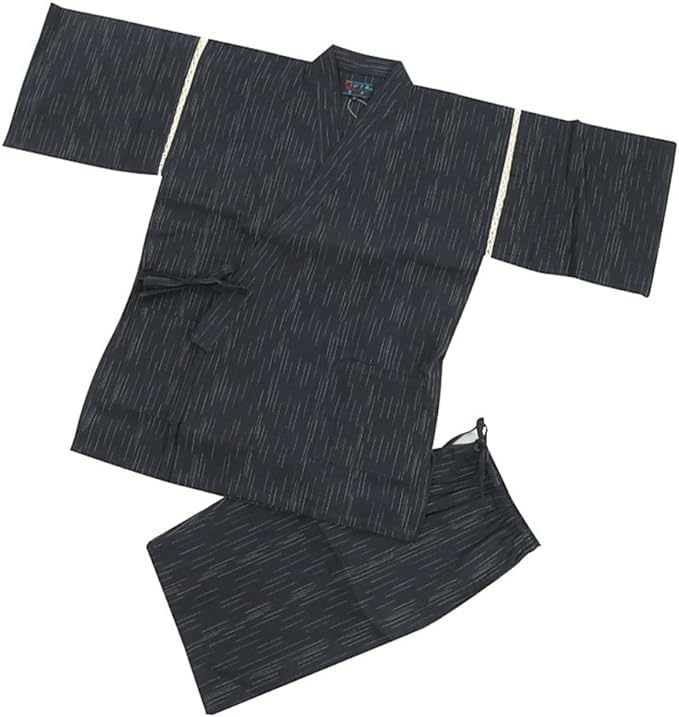 Men's Cotton Kimono Jinbei - Black703 XXL Plus Tall-image-1564ee7f-641e-4327-a12d-3ae89a061563-115935