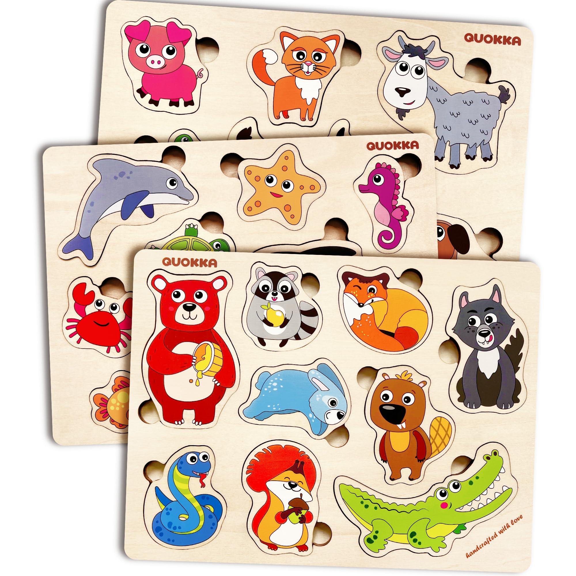 Toddler Wooden Animal Puzzles - Set of 3-image-9963d14f-876b-41f4-8079-792696634de1-88198