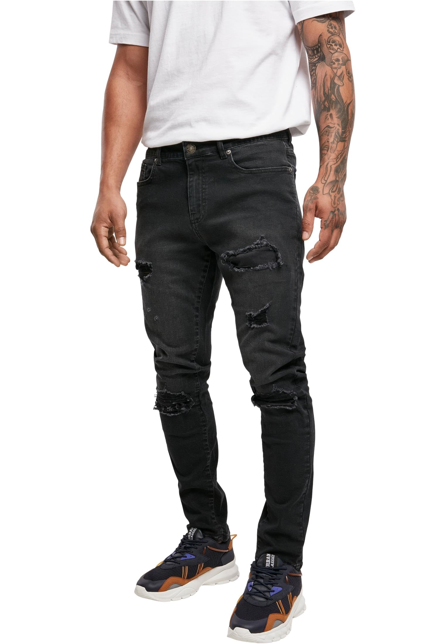 Men's Slim Fit Jeans - Realblk Heavy Destroyed Washed 40/32-image-e7e10fc8-51f7-4ebf-bae5-814a8f08538f-117739