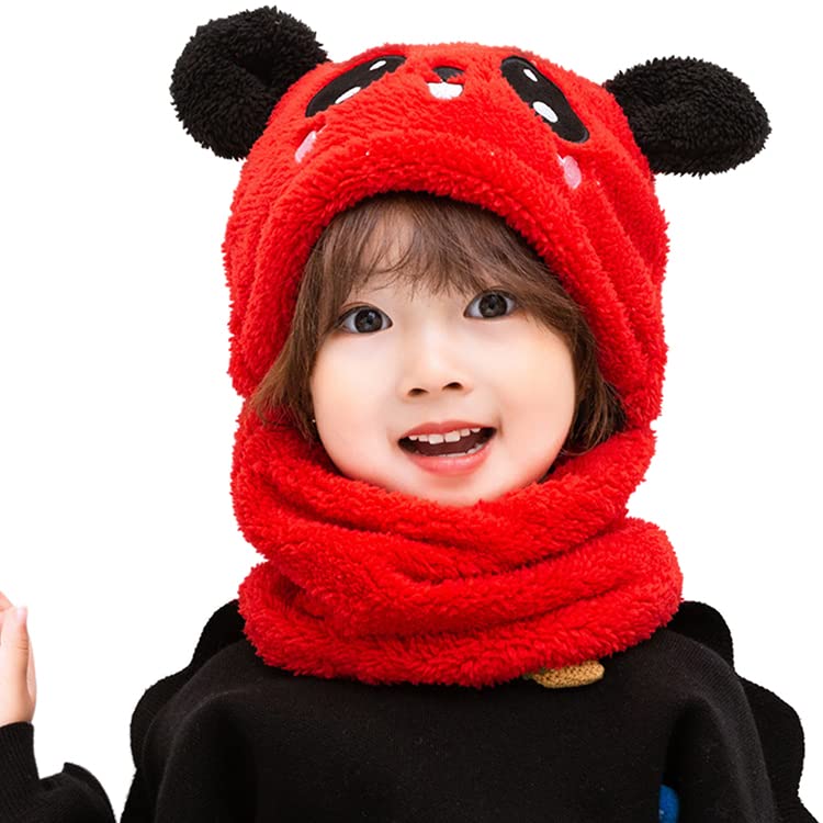 Children's Winter Hat & Scarf Set, Cute Animal Ears, Double Plush Warm Beanies, Kids One Size Red-image-c7a550a5-80f5-40f2-b8ee-de030e77235e-65611