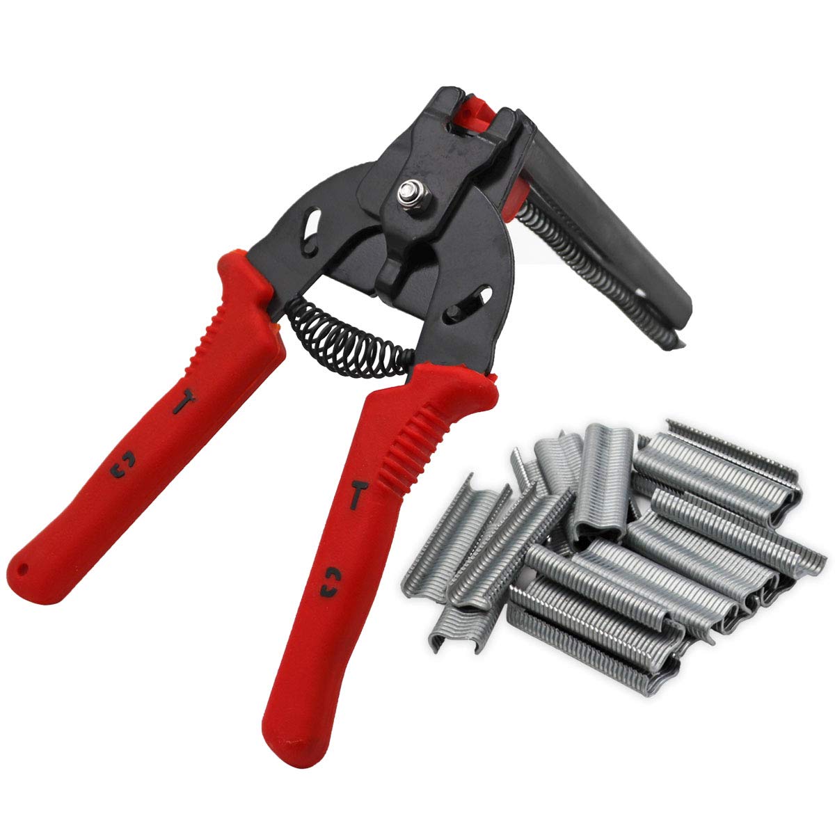 Hog Ring Pliers Kit with 600 Clips for Wire Fencing & Bird Cage Installation - Red-image-d0a969ac-711b-44ec-9693-a3a18d037f05-44322