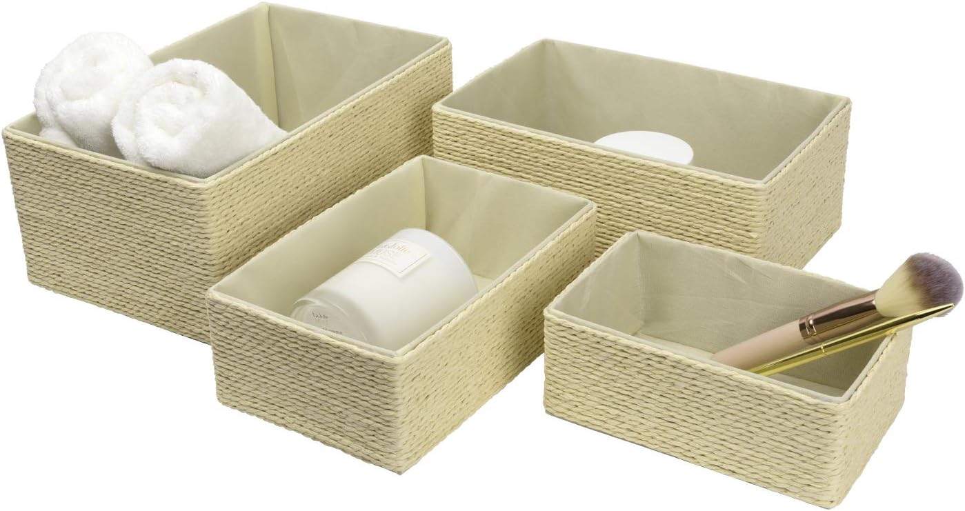 Woven Storage Basket Set of 4 - Beige 5-image-5395f73e-116a-47ec-99cc-a98fe814a8d2-108070