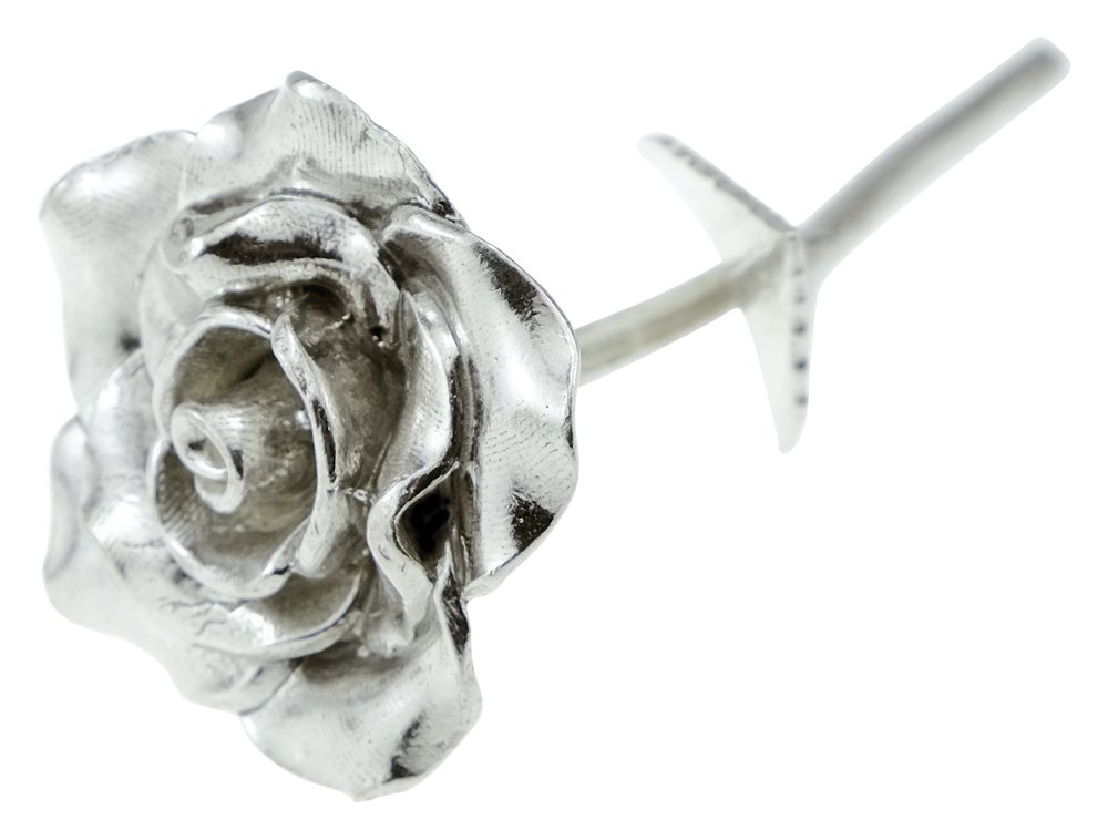 Metal Rose 13 Year Anniversary Gift – Silver 13th