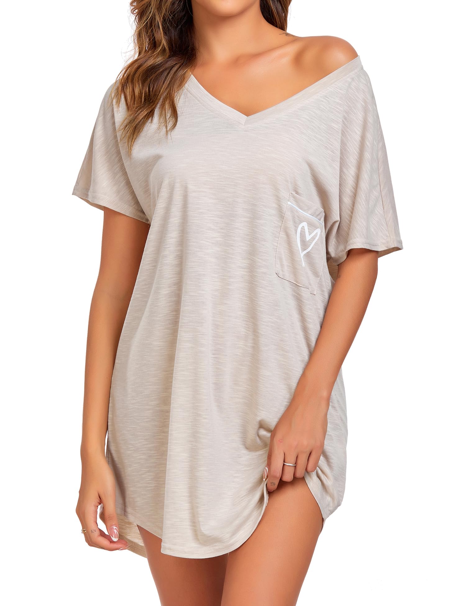 Women's Cotton Nightdress - XXL Khaki-image-c7f44ef2-ff06-47f8-b6e1-407046f77b78-92515