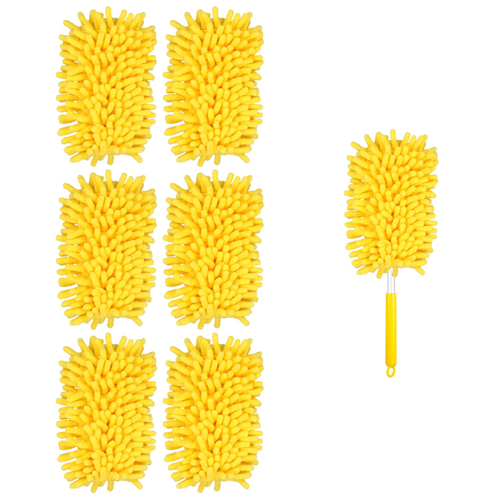 6pcs Yellow Microfiber Ceiling Fan Duster Refills for Swiffer 360 Hand Dusters-image-9aff03e0-6bc3-41b6-9546-332cda0e717f-59122