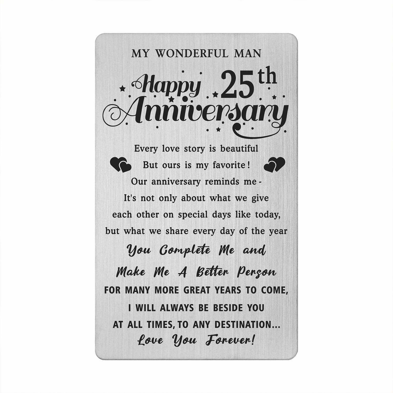 Personalised 25th Wedding Anniversary Card for Her
