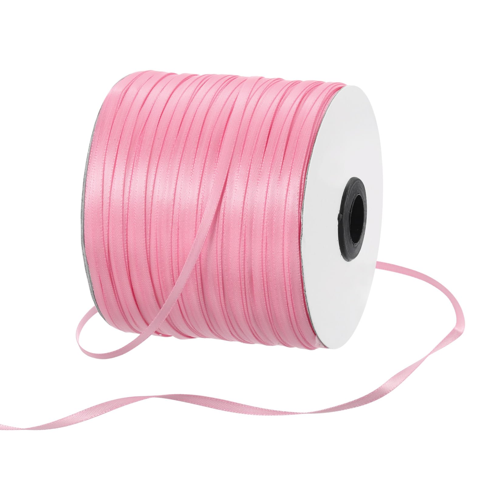 Rebower Satin Ribbon Thick Double Face 3mm 460m 500 Yard/1500ft/ Pink