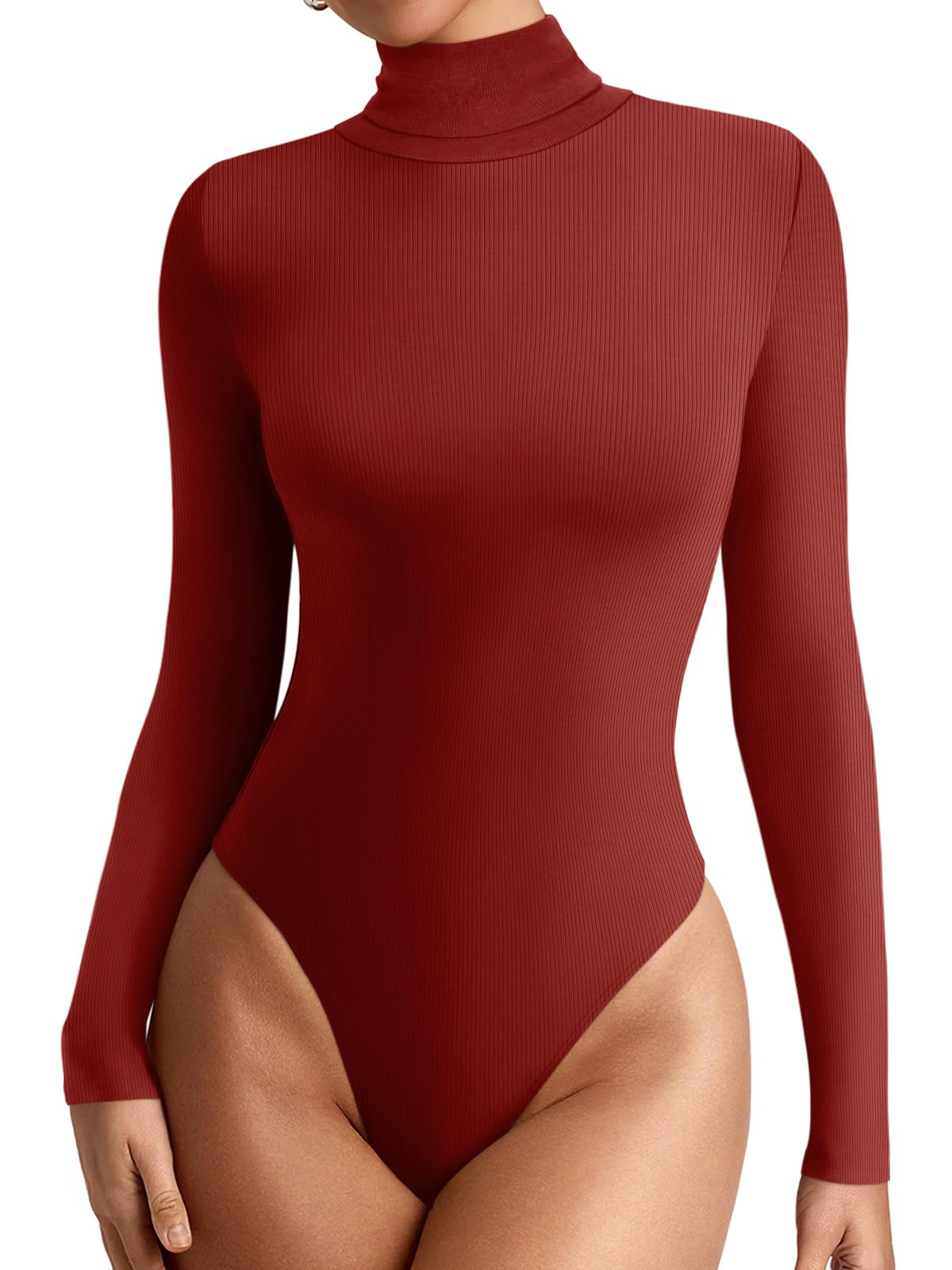 Women's Ribbed Turtleneck Bodysuit - Red S-image-85d92b86-d080-4c6c-b586-8c5ad39a1460-94112