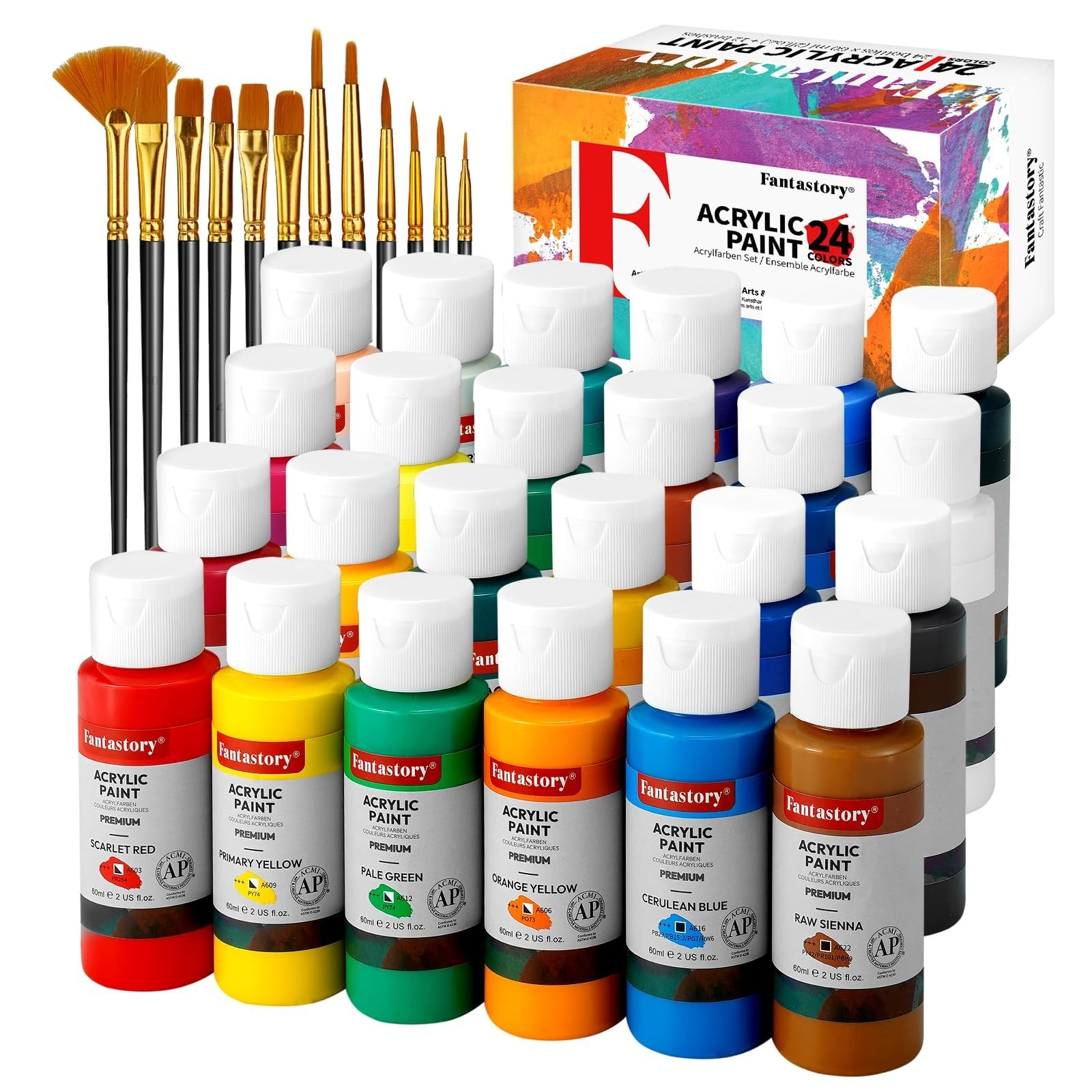 Acrylic Paint Set 24 Colours - Multicolour 24-Pack-image-0a289bf9-9c44-4d22-8ace-16cabd91b89e-2193