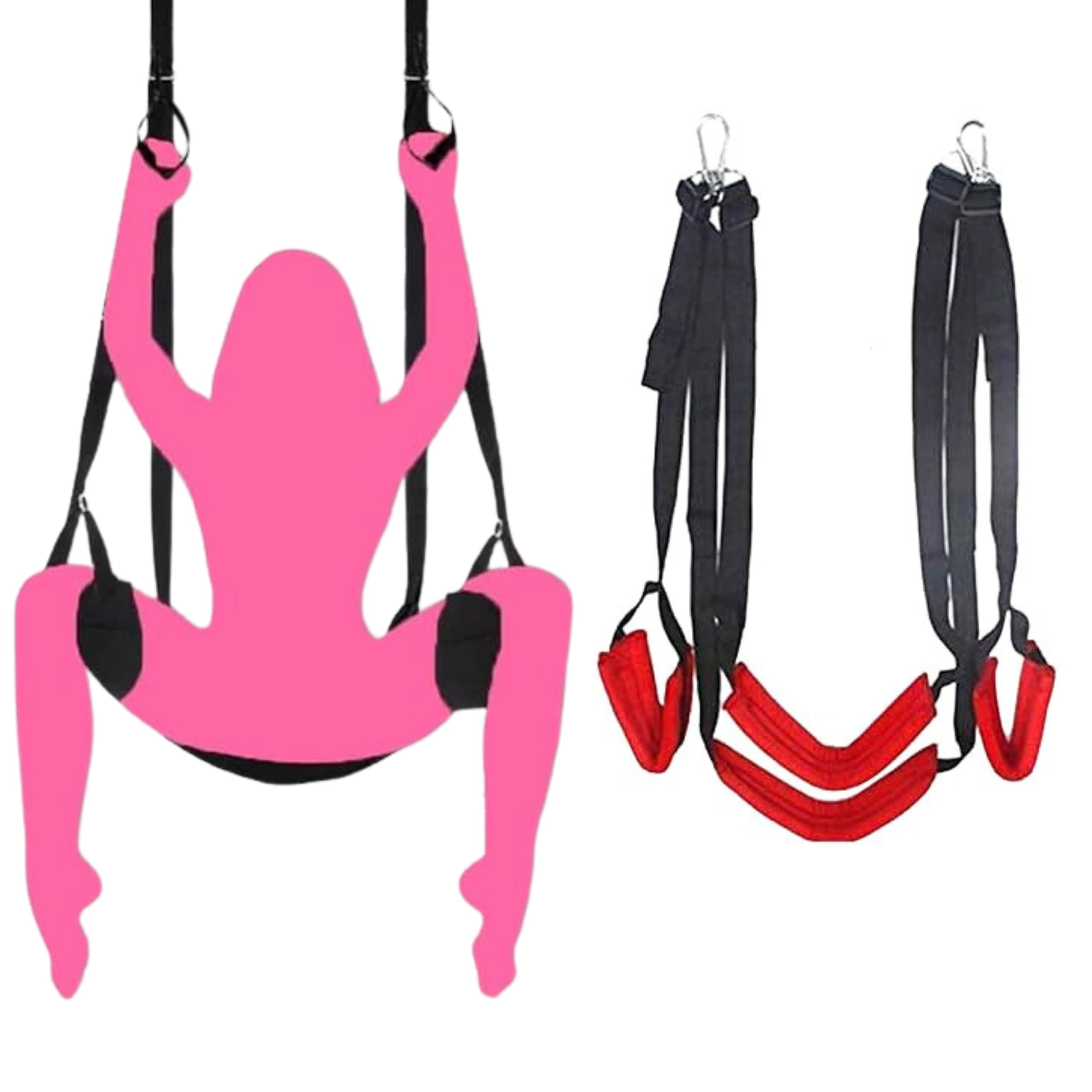 Couples Adjustable Love Swing - Black & Red-image-39260f04-b23c-4694-975c-e69d80443a4a-121277