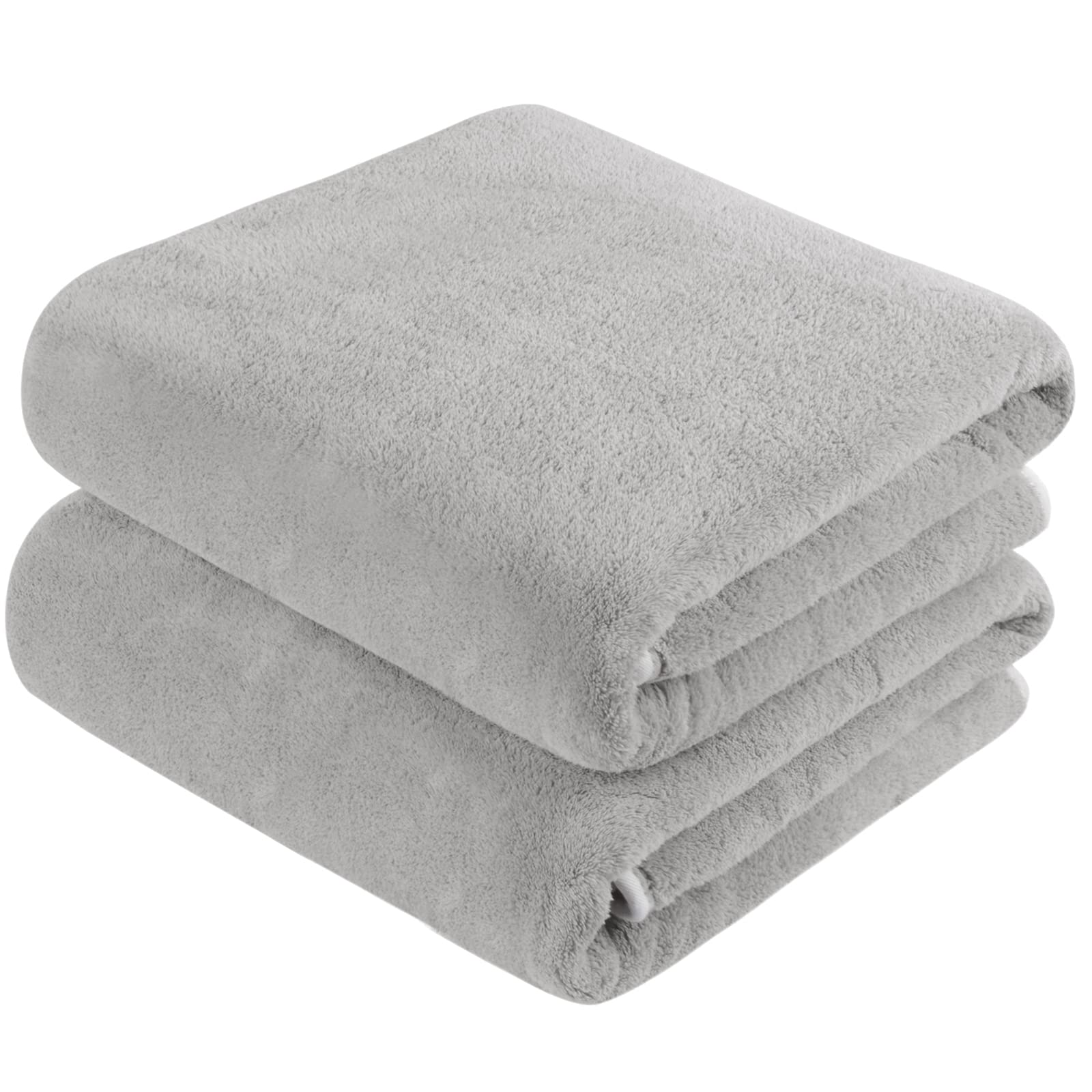 Extra Large Microfibre Bath Towels - 76x152cm Light Grey-image-fc260447-da16-43df-b06e-7ee024abf601-82024