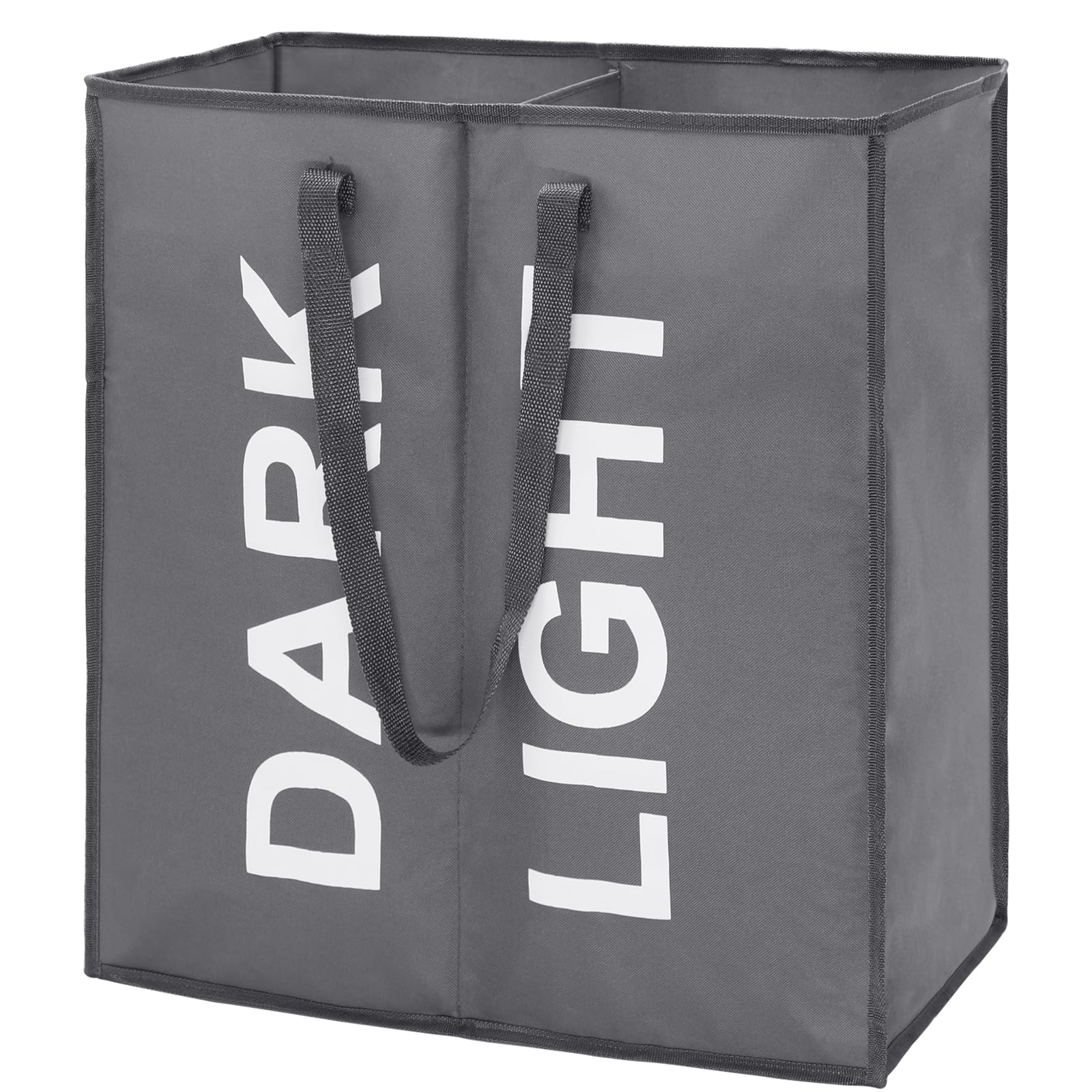 80L Large Collapsible Laundry Basket Bag with Dual Sections, Dark Grey Fabric for Bedroom Storage-image-25c49462-c0b1-4b1f-89c6-e7ed3e7700d9-66590