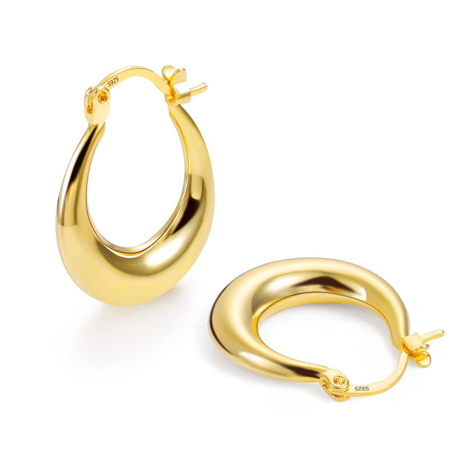 Chunky Gold Hoop Earrings for Women, Hypoallergenic Waterdrop Design, Perfect Gift for All Occasions-image-17556410-e910-460d-91e8-5b32702b8843-65803