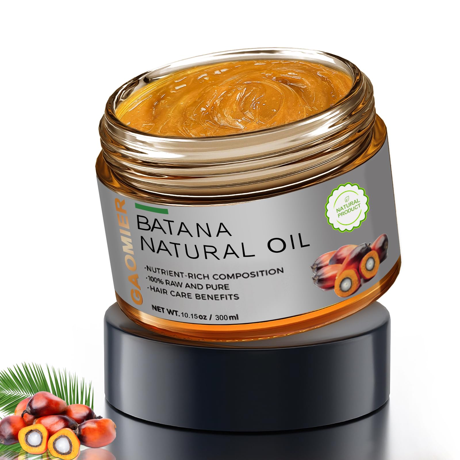 Dr. Sebi's Raw Batana Oil 10.15 oz - Organic & Unrefined Hair Growth Solution, Prevents Hair Loss, Enhances Thickness