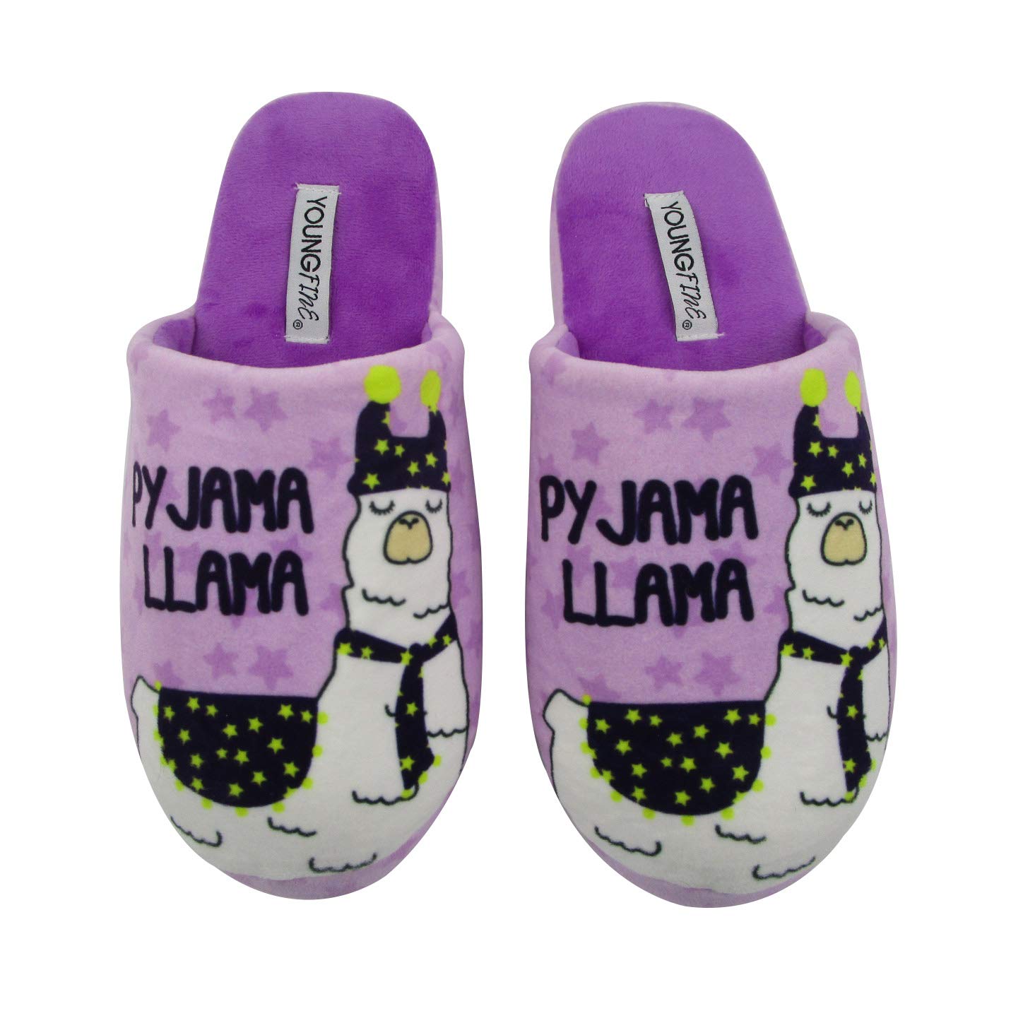 Women's Llama Slippers Plush - Light Purple UK 7/8