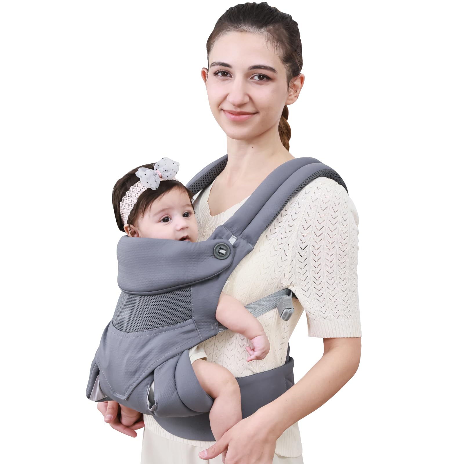 Comfortable Baby Sling Carrier with Belt - Grey, Perfect for Newborns and Infants, Ergonomic Design-image-5615406a-6b36-4cca-9bde-8968804df718-72562