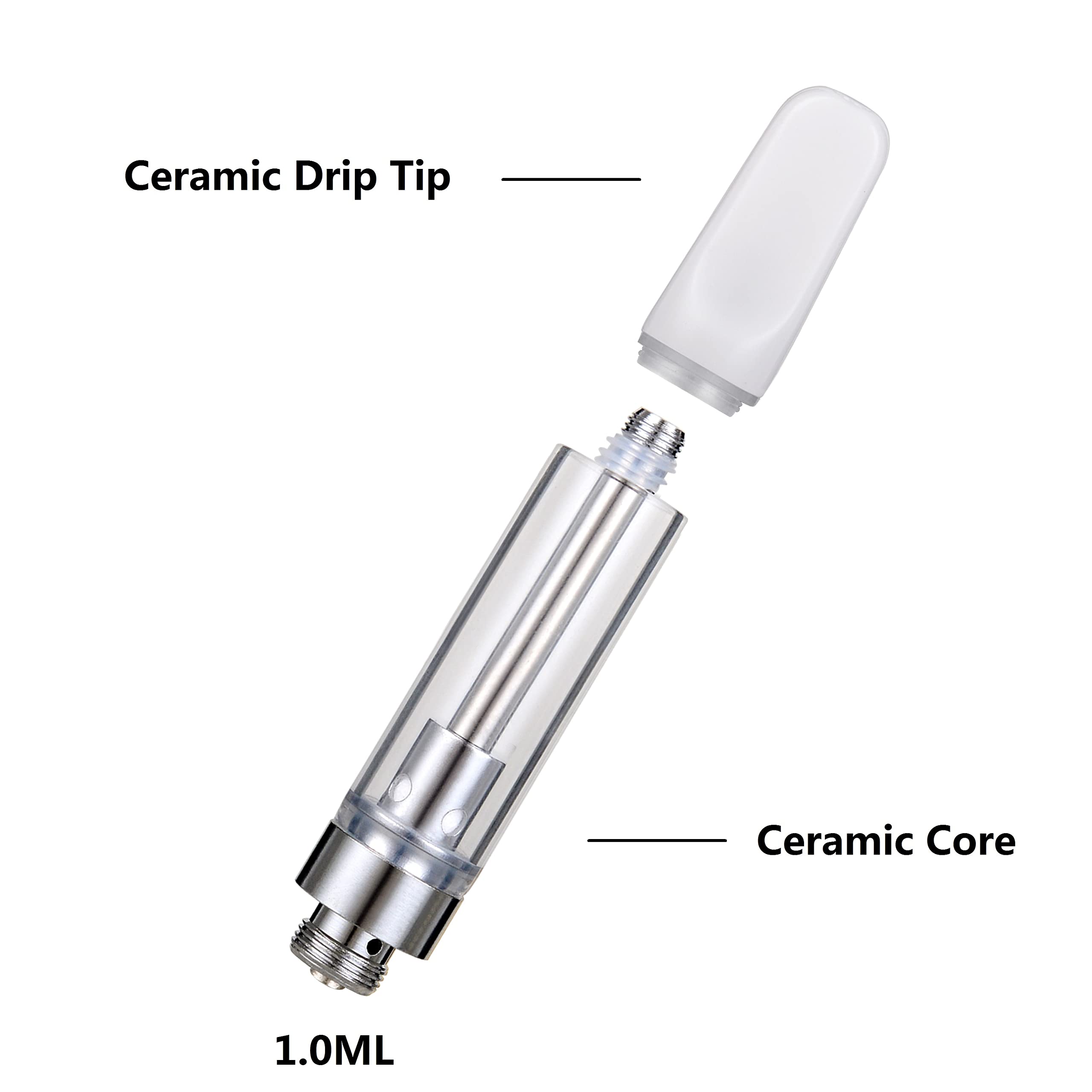 buy ceramic coil oil vape cartridge 1ml GOLD | Screw On Tip | Ceramic Coil Glass Cartridge | 1mL 510 Thread main image 1