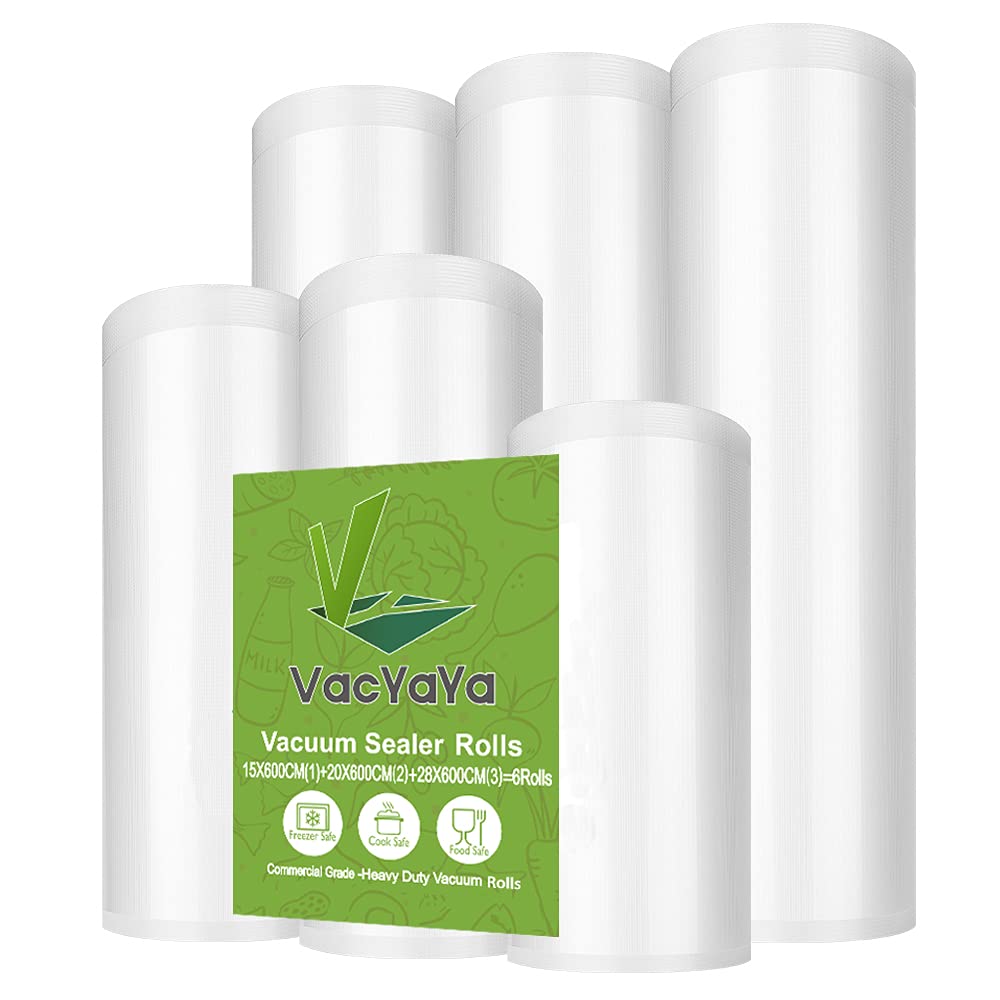 VacYaYa 6 Pack Vacuum Sealer Rolls 15cm, 20cm, 28cm - 30m Total, BPA-Free, Heavy Duty for Sous Vide & Storage-image-253003db-154b-43e0-a4fd-0fab35504530-52736