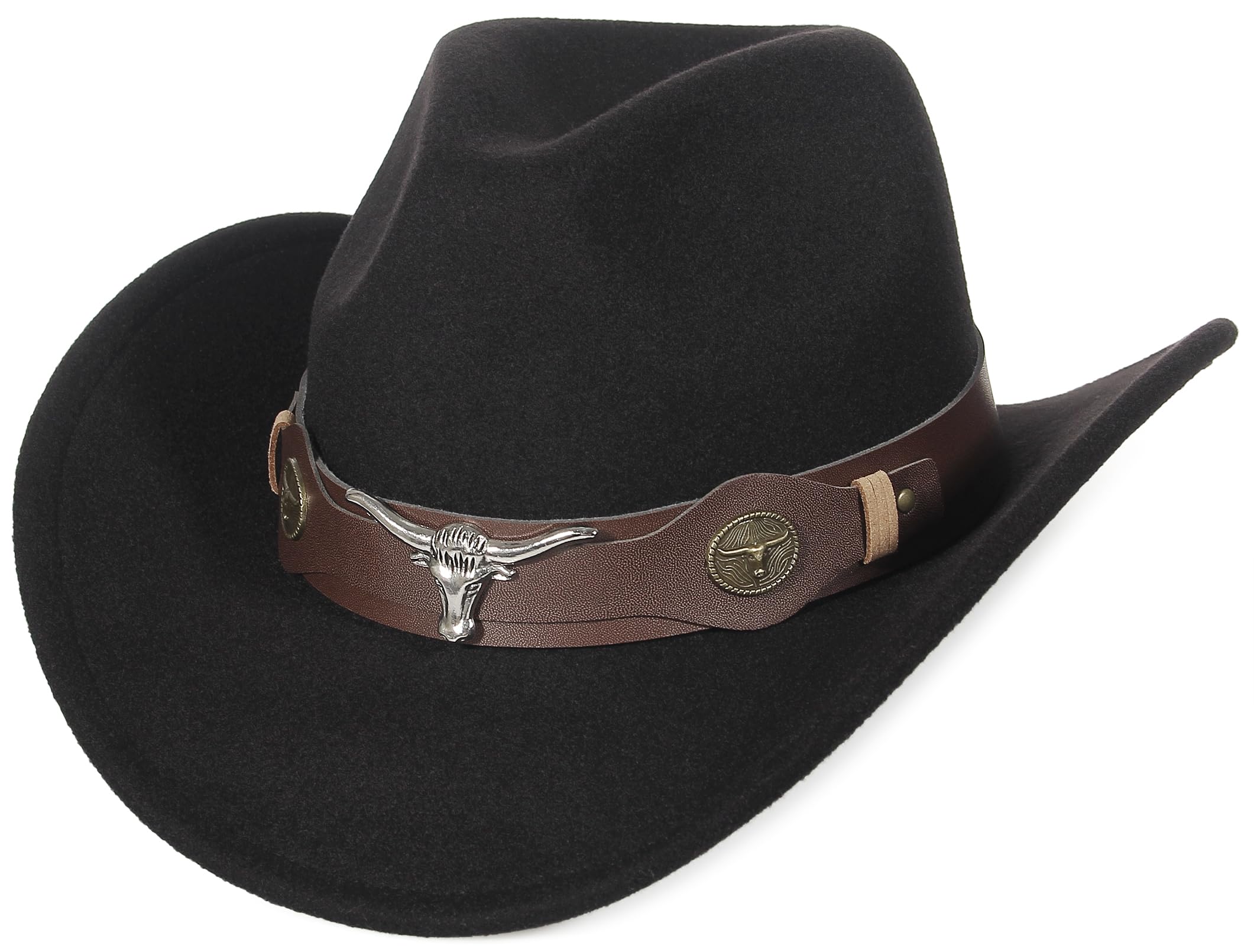 EOZY Cowboy Hat Women Mens Classic Roll Up Brim Western Hat Black-image-b7a3eeb2-def9-49b5-a450-158aa6b58433-63689