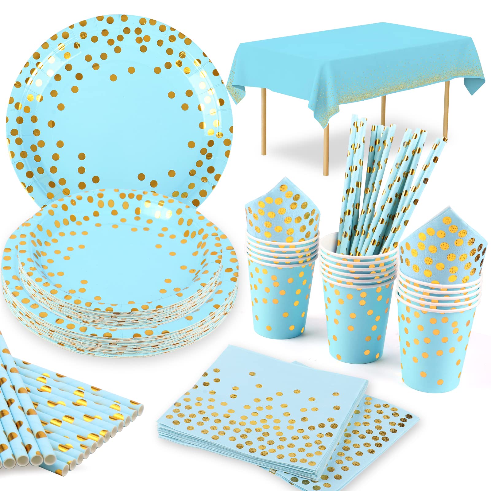Party Tableware Set 16 Guests - Blue Gold-image-77889630-2b90-40b9-a68a-7e84ff1bb89e-110304