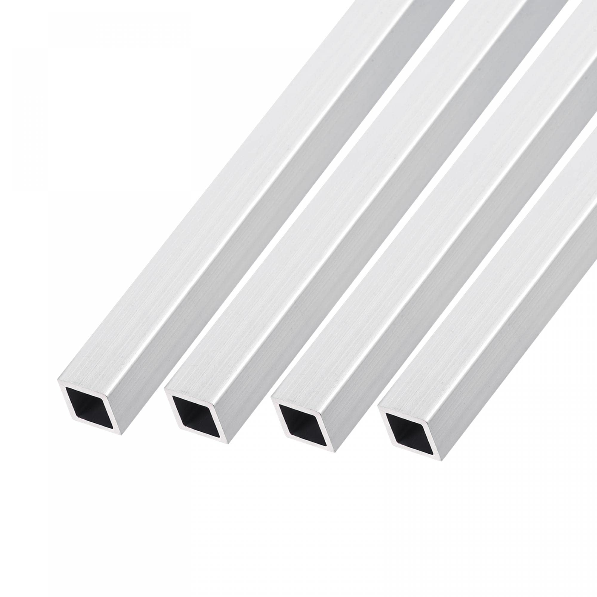 sourcing map Square Aluminum (10mm x 10mm x 1mm x 300mm) 6Pcs, 6063