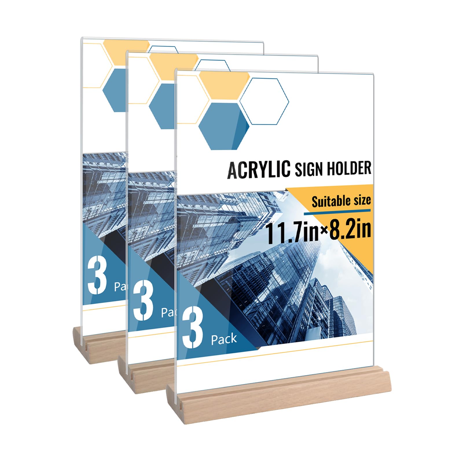 Acrylic Sign Holder with Wood Base - Clear A4-image-52d7f7cb-db41-45cd-8e0e-9272d31bde3e-106129
