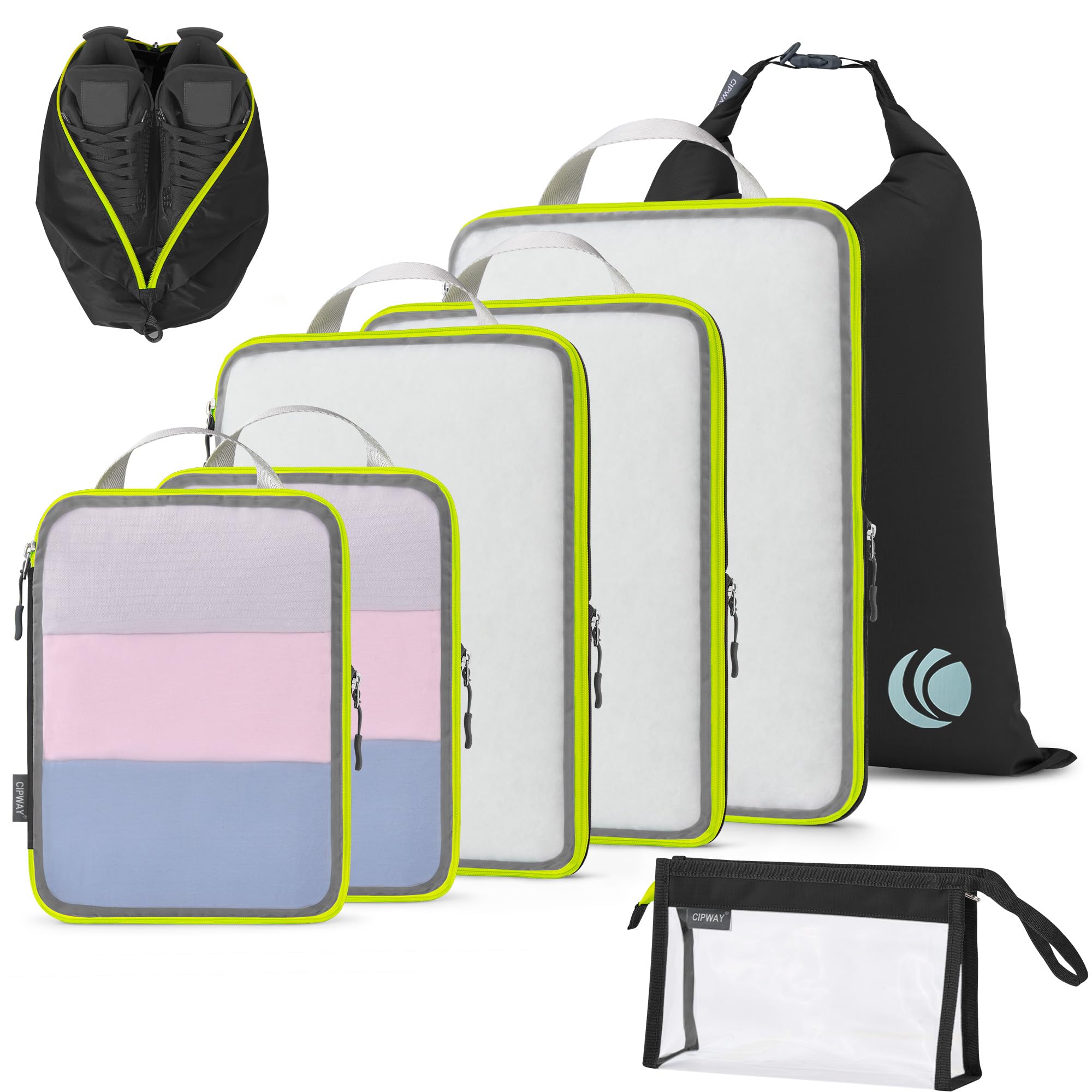 Compression Travel Packing Cubes - Black 8PCS-image-80927f87-5faa-4651-9b6b-7777167df9cb-117845