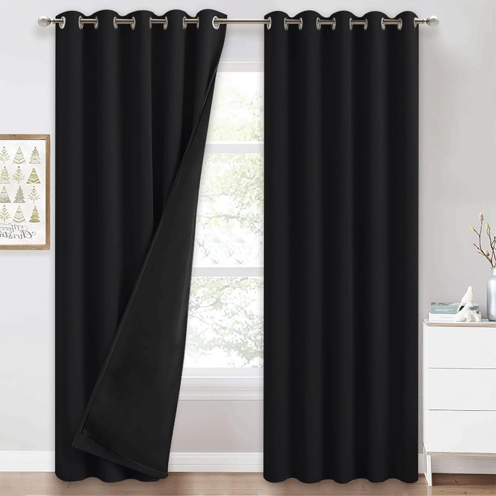 Thermal Blackout Curtains with Liner - Black 66x90 Inch-image-278fbd64-d155-4184-80f3-99274f3f4f73-116138