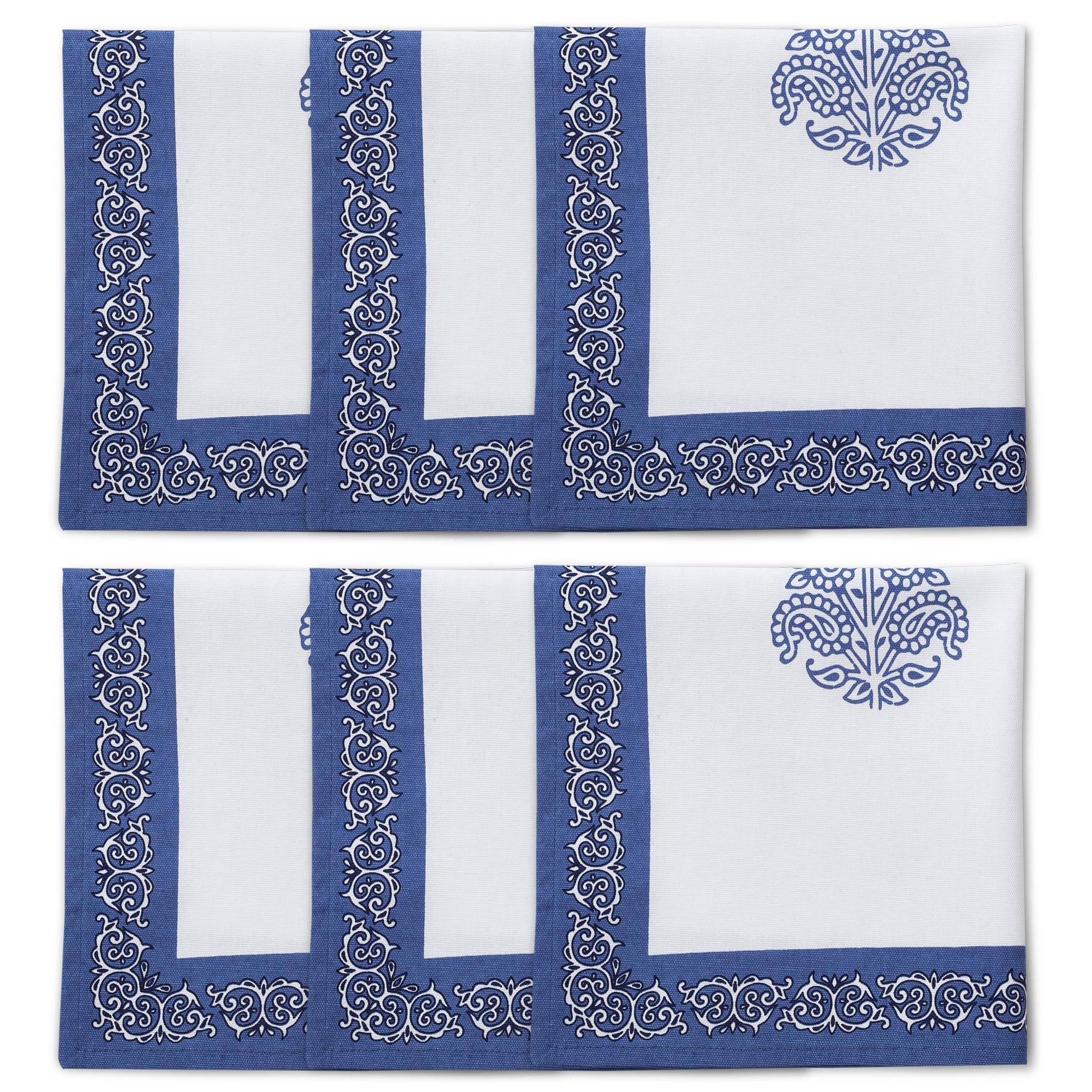 Cotton Table Napkins Set of 6 - Indigo 45x45 cm-image-dc096e97-f73d-4d7e-9bce-5533e1a145a7-102011