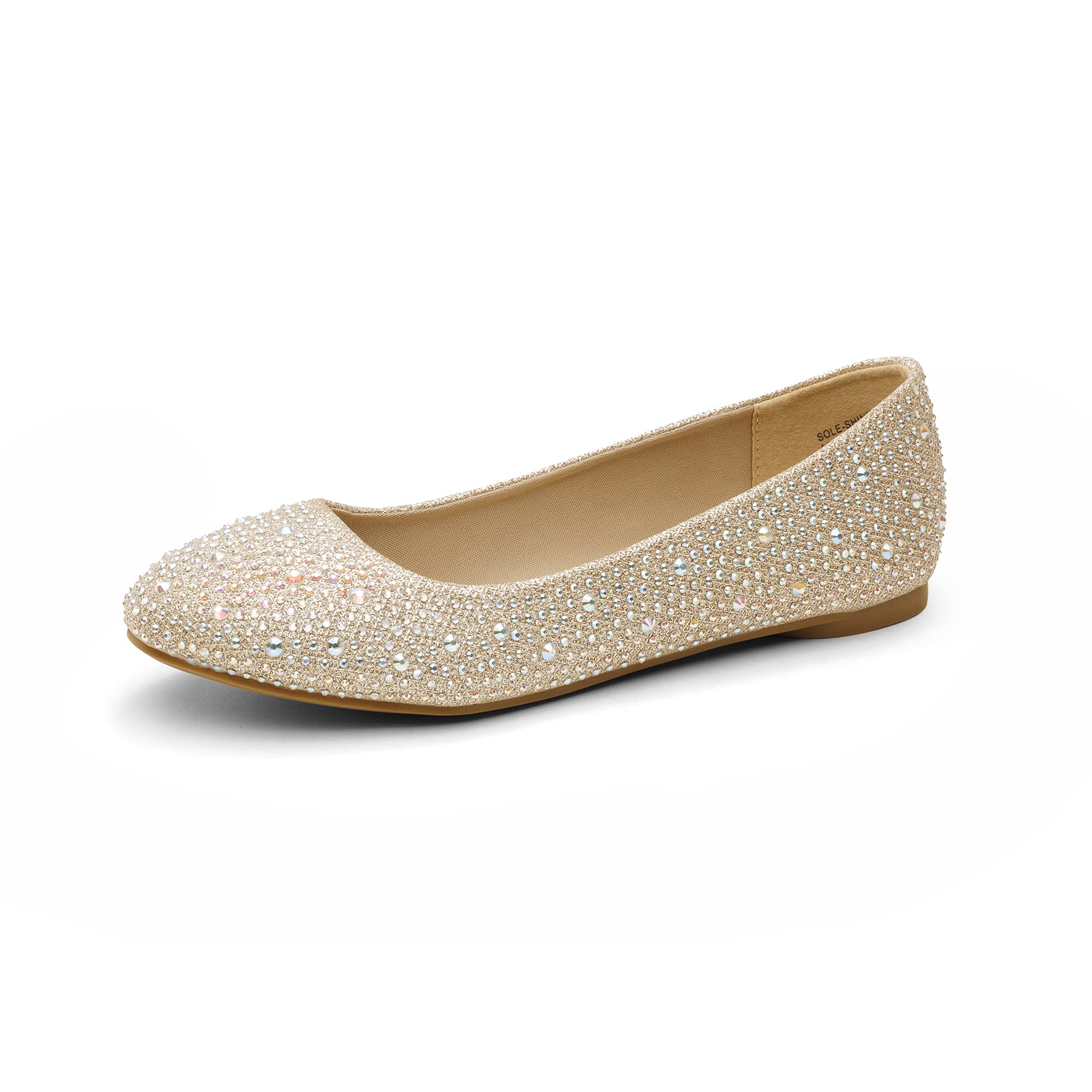 Women's Rhinestone Ballet Flats - Gold Size 5 UK/7 US-image-61731be2-1c61-4bd2-8954-2cbc2af5ba8d-84082