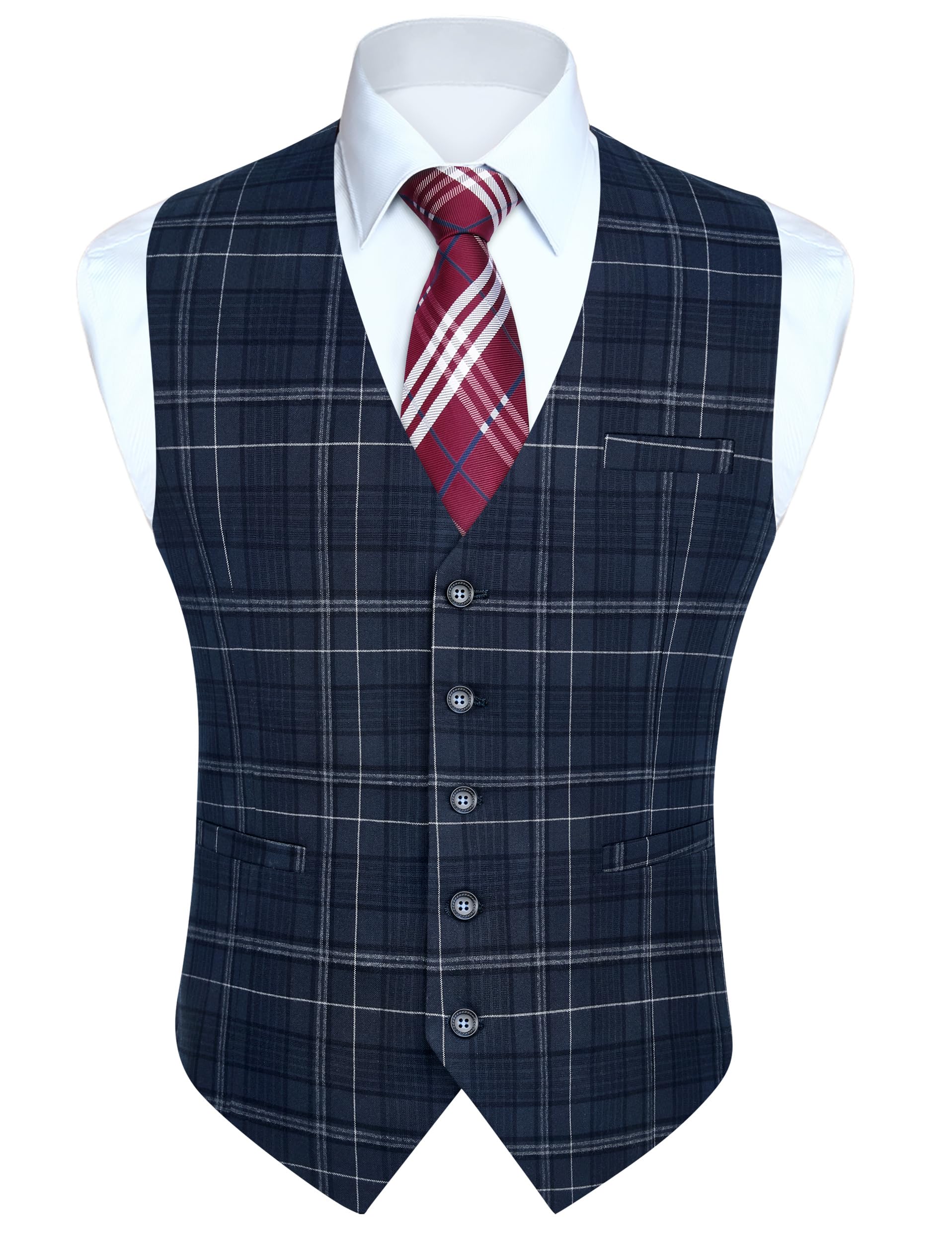 Men's Check Waistcoat - Blue 4XL-image-e0c7a5cc-3f2a-4453-a95c-a918bc5a0071-103485