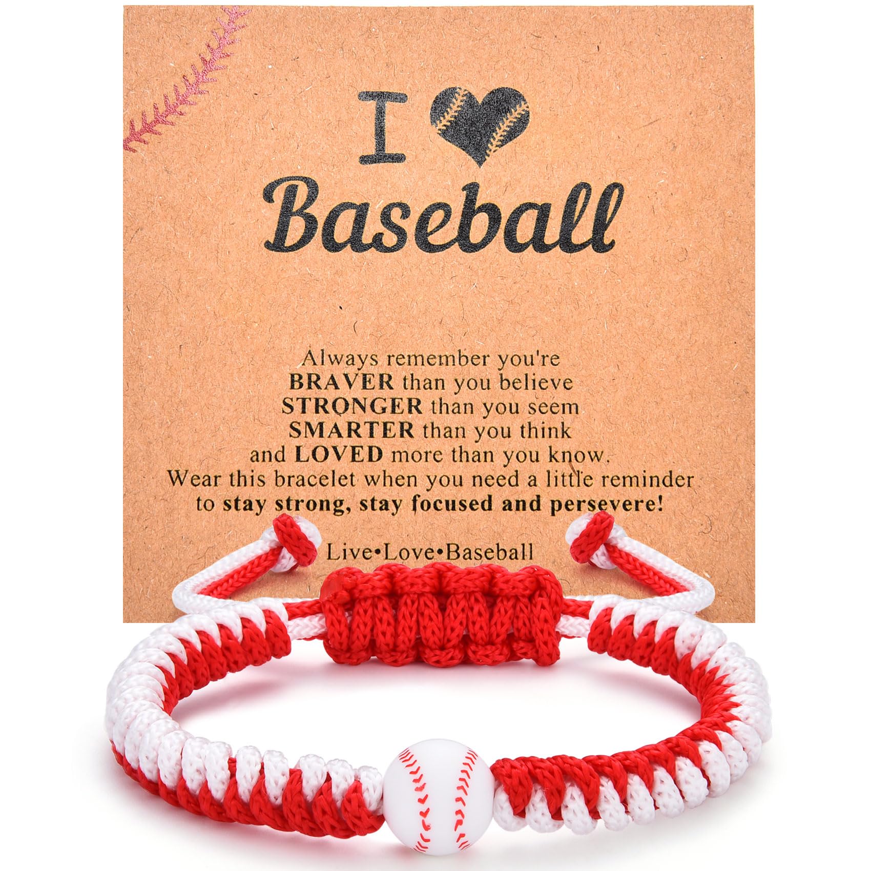 Baseball Gifts for Boys & Girls - Charm Braid Bracelet for Teens, Perfect for Birthdays & Christmas
